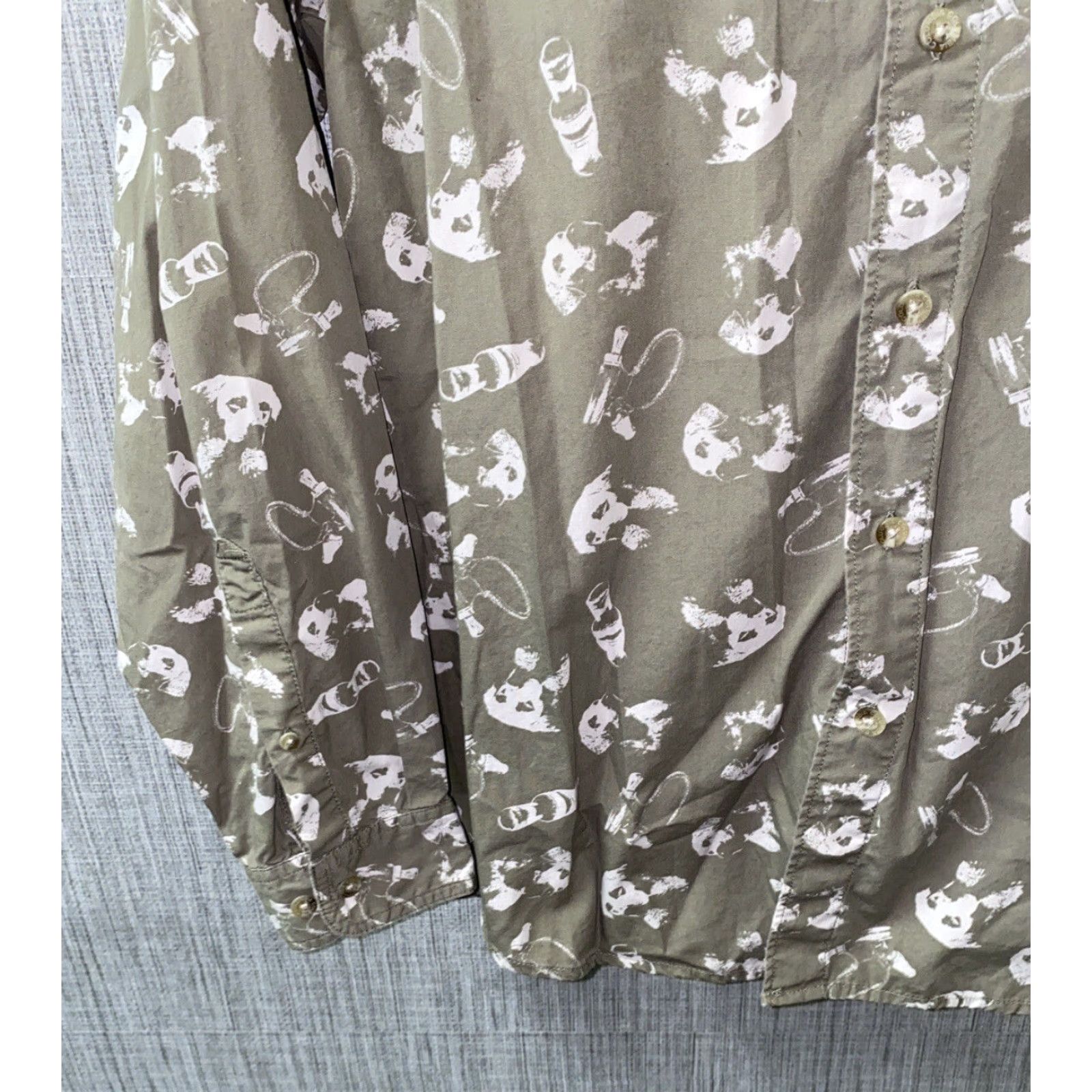 Vintage Columbia Shirt Men Size M Dog Print Long Sleeve Button-Front Casual Cotton Beige/White Mens Size US M / EU 48-50 / 2 - 4 Thumbnail
