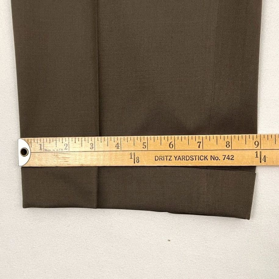 Canali Canali Dress Pants Mens 38x29 Straight Brown Wool Trousers Slacks Pleated Cuffed Regular Mens Brown Wool Dress Pants Size US 38 / EU 54 - 7 Thumbnail