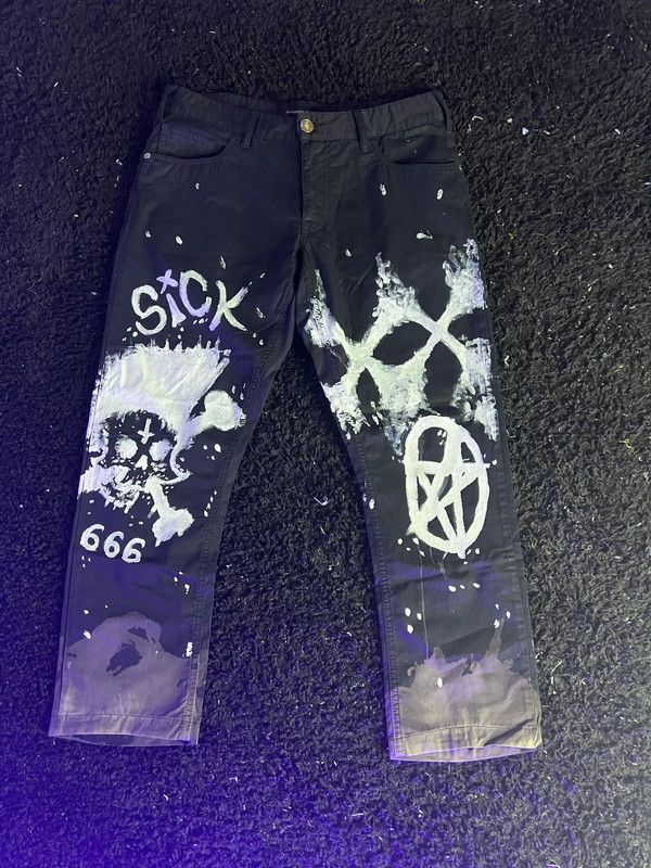 Japanese Brand Goth Alt Punk Streetwear Baggy Oversize Custom Pants Y2k 666 Size US 32 / EU 48 - 6 Thumbnail