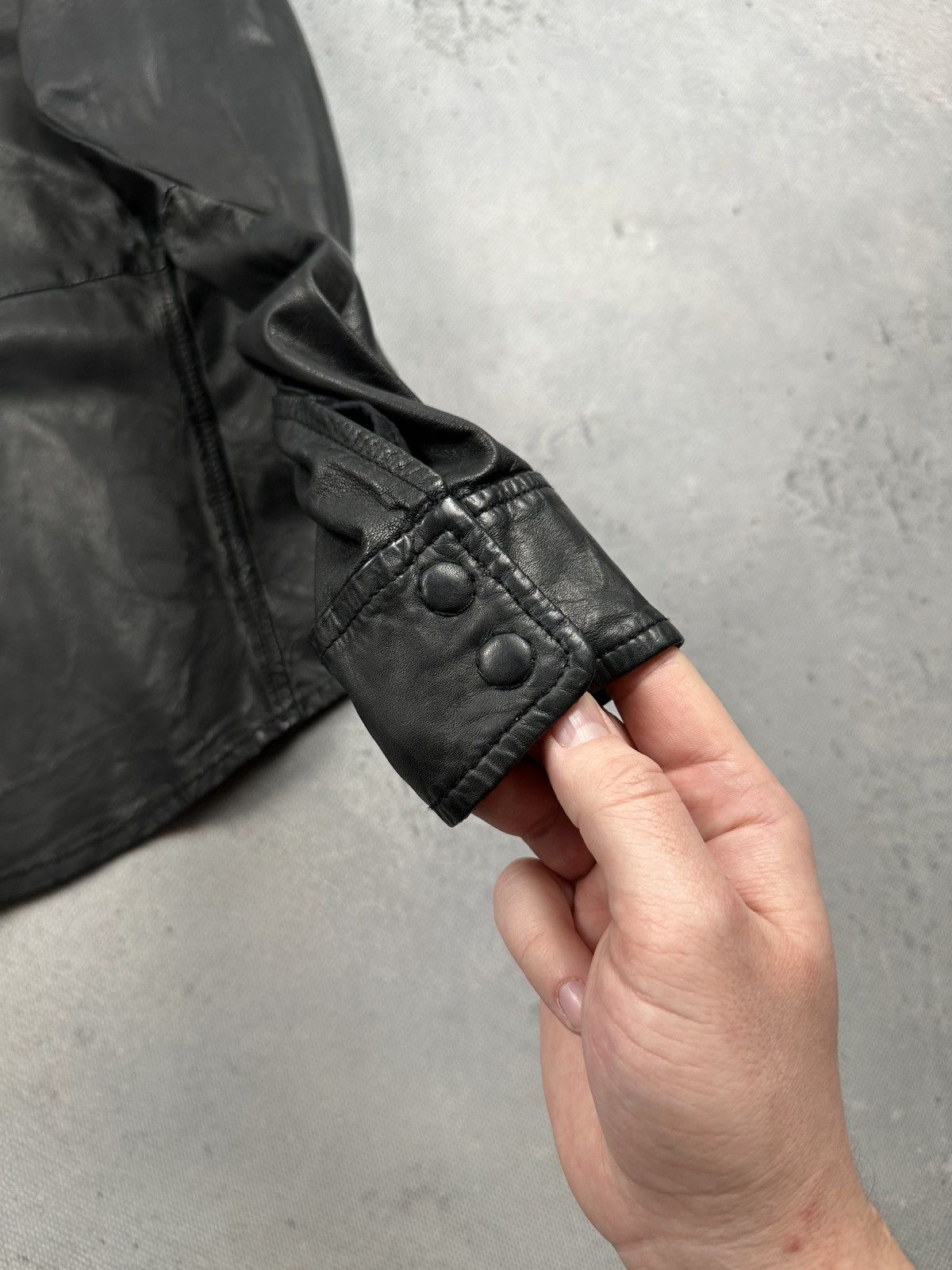 If Six Was Nine Vintage Stella Nova Black Lamb Leather Minimal Jacket Size S / US 4 / IT 40 - 9 Thumbnail