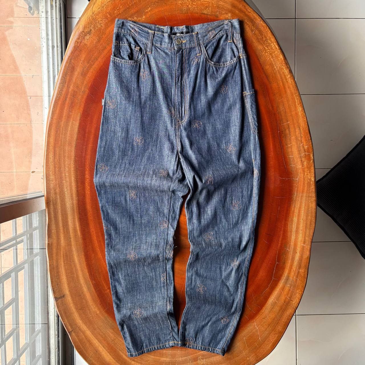 Ne-Net Ne-Net By Issey Miyake Embroidered Indigo Dye Jeans Pants Size US 30 / EU 46 - 1 Thumbnail