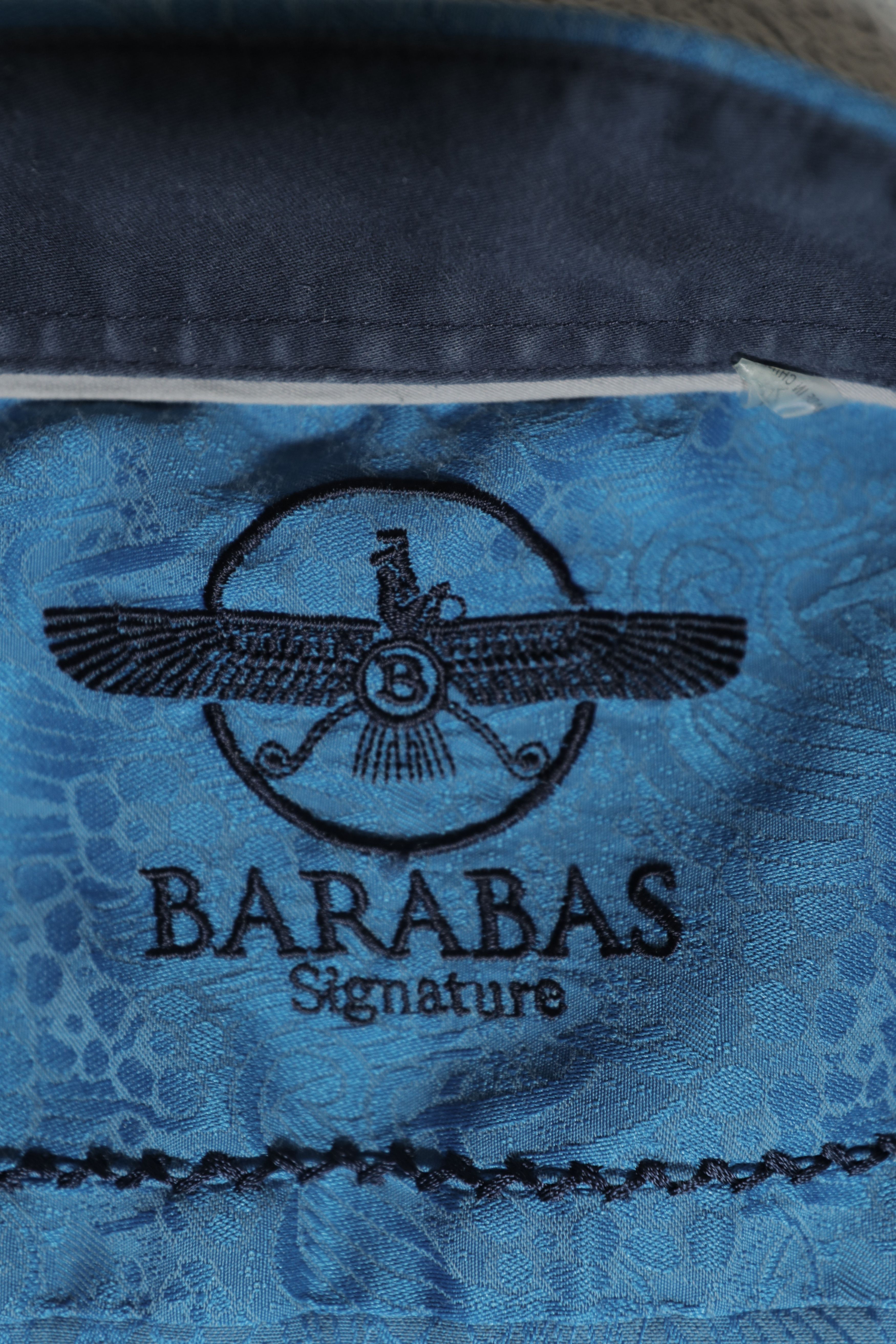 Other Barabas Button Down Blue Subtle Funky Pattern Shirt (XL) Size US XL / EU 56 / 4 - 10 Thumbnail