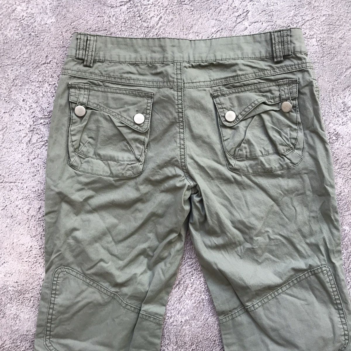 Vintage Vintage 90s Baggy Cargo Pants Faded Sage Green Skate Logo 28 Size 28" / US 6 / IT 42 - 6 Thumbnail