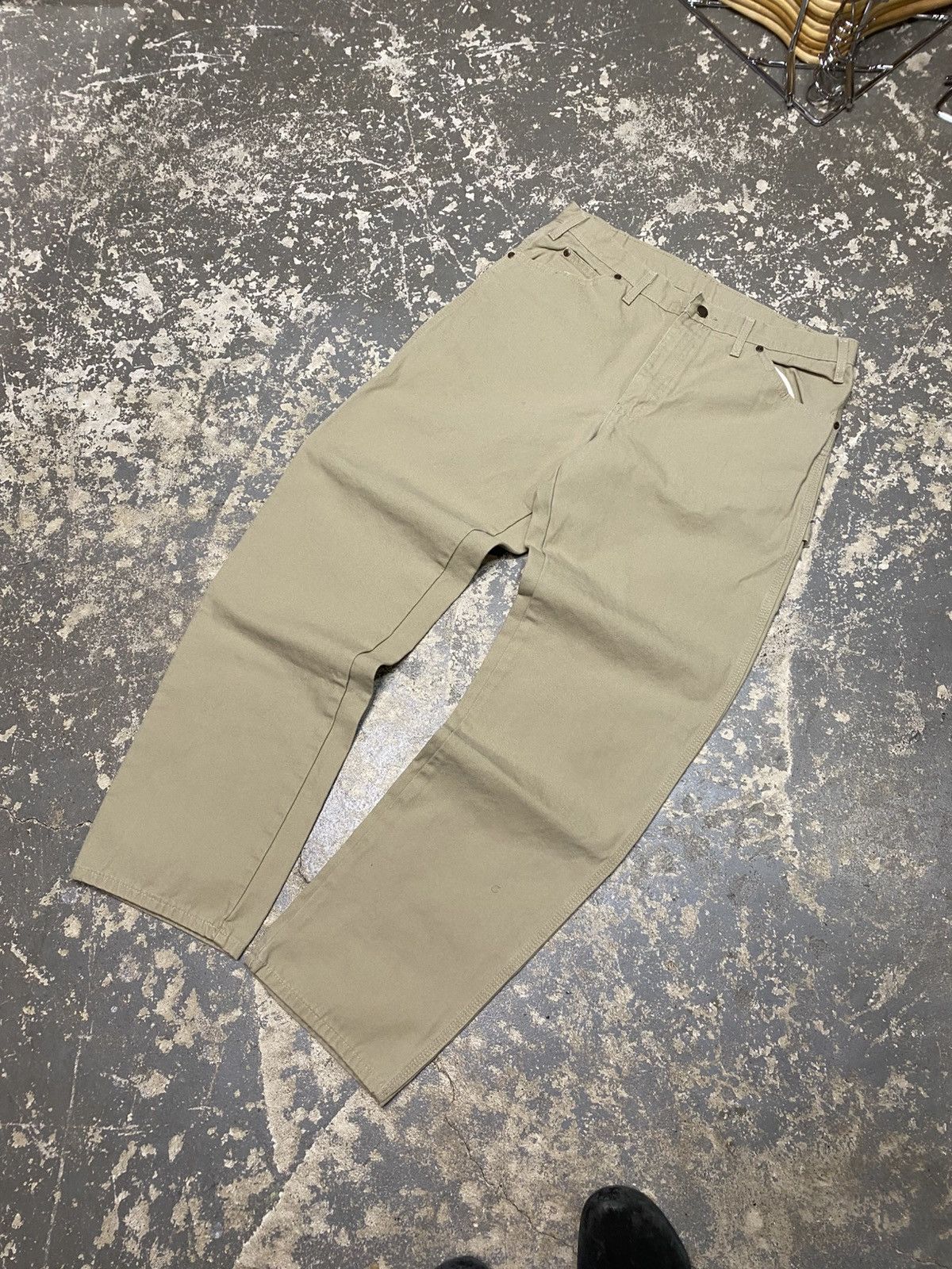 Carhartt × Dickies × Vintage Vintage Dickies Tan Cream Carpenter Baggy Fit Pants Size US 35 - 4 Thumbnail