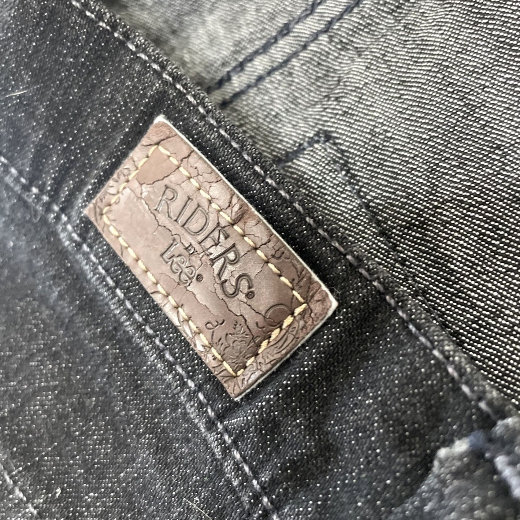 Lee VINTAGE Riders By Lee Relaxed Jeans Women 18W P Plus Petite All Black Work Pants 36x30 Size 40" / US 18 - 6 Thumbnail