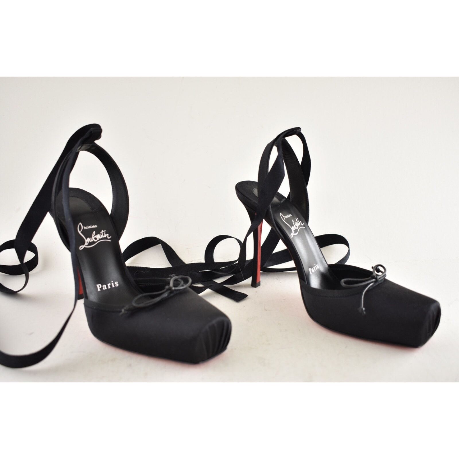 Christian Louboutin Christian Louboutin Cassia Lace Up 100 Black Tie Ballet Size US 8.5 / IT 38.5 - 4 Thumbnail