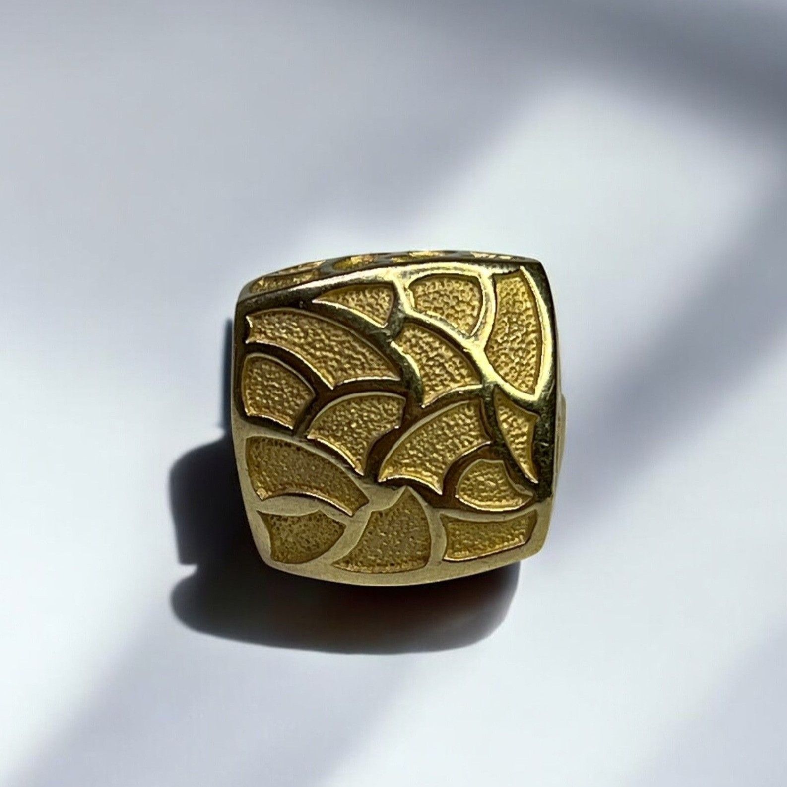Designer Silver Vermeil Statement Ring Size 6 1/4 925 Italy Bold Mode Size ONE SIZE - 1 Thumbnail