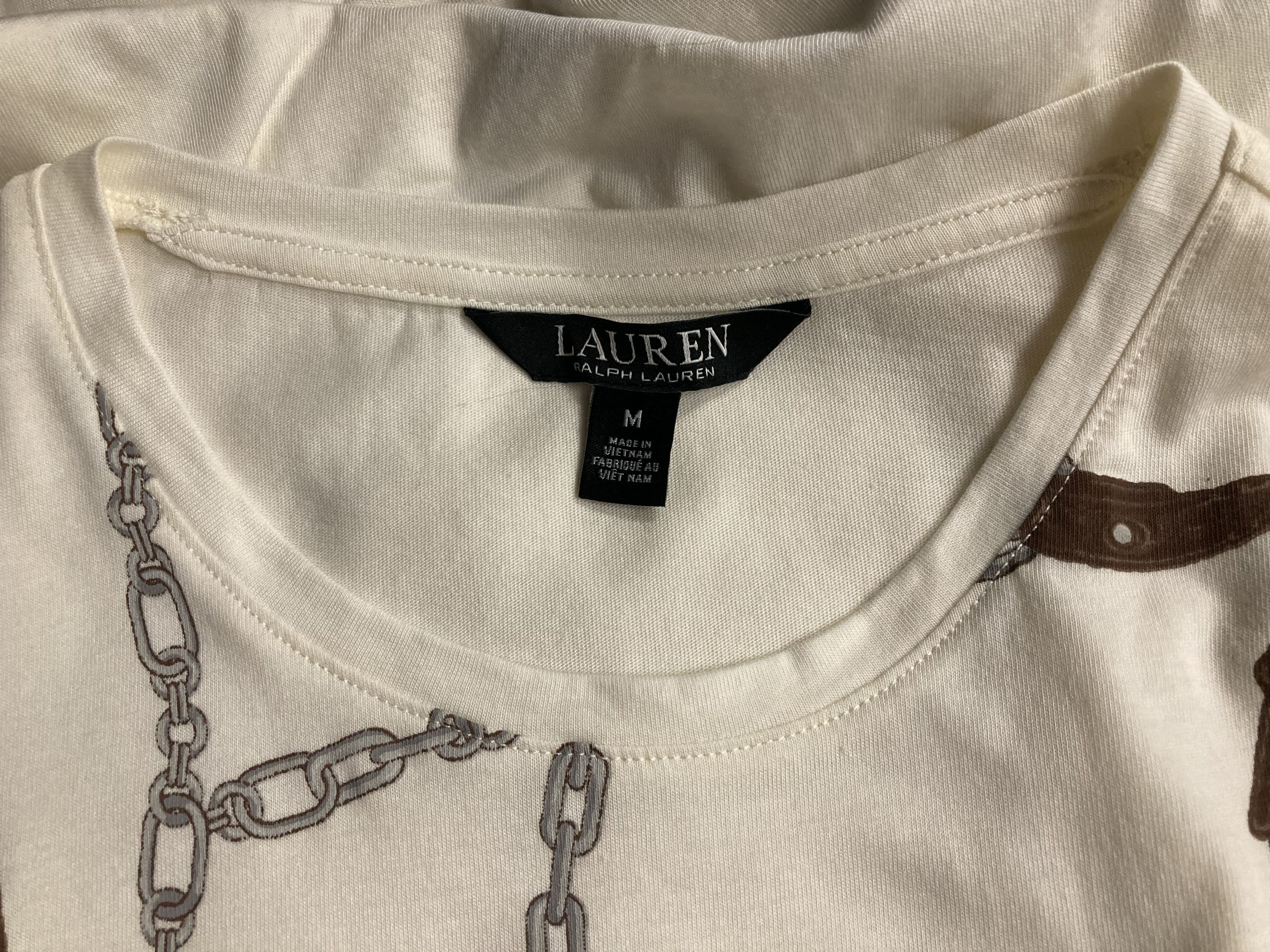 Ralph Lauren Ralph Lauren Belting-Print Cotton-Blend Crewneck Tee Size M / US 6-8 / IT 42-44 - 8 Thumbnail