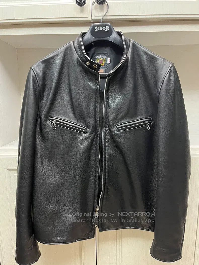 Schott Schott Cowhide motorcycle jacket leather jacket Size US XL / EU 56 / 4 - 3 Thumbnail
