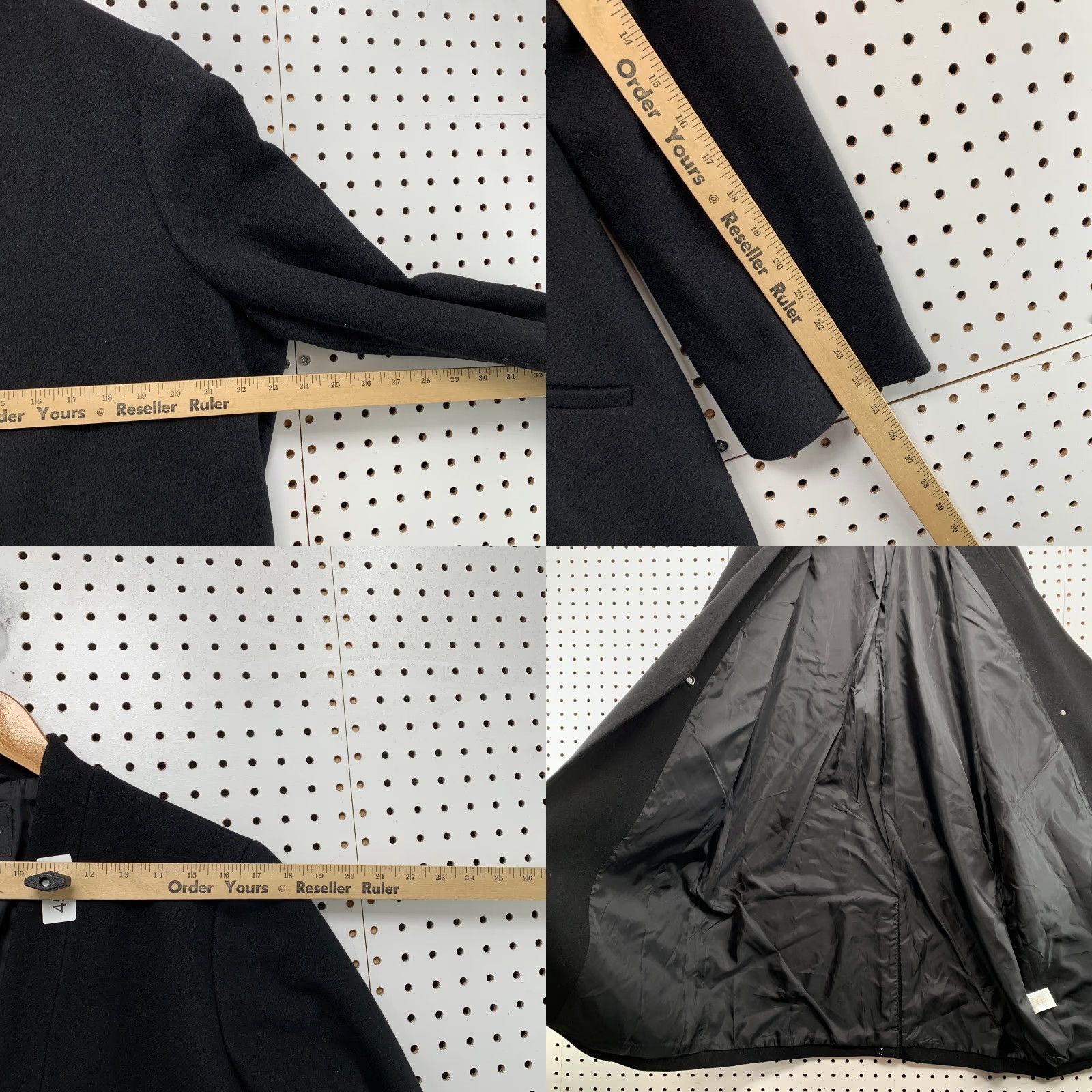 Express Express Wool Coat Womens XL Black Snap Overcoat Business Casual Warm Size XL / US 12-14 / IT 48-50 - 8 Thumbnail