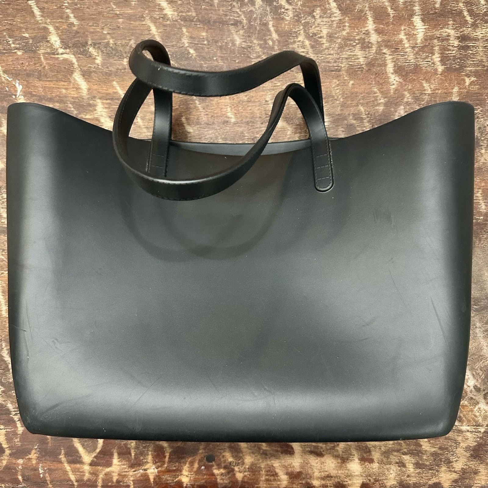 Mansur Gavriel Mansur Gavriel Large Black Rubber Tote Bag Handles Size ONE SIZE - 4 Thumbnail
