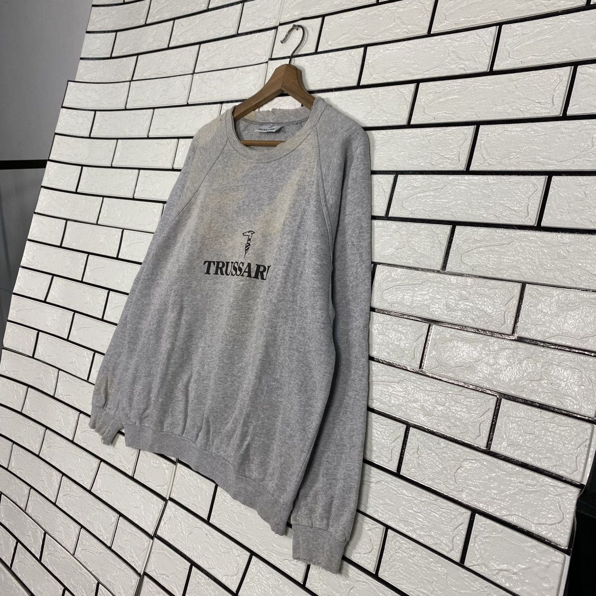 Vintage 📌Distressed Design Sweatshirt Trussardi Big Logo Size US M / EU 48-50 / 2 - 3 Thumbnail
