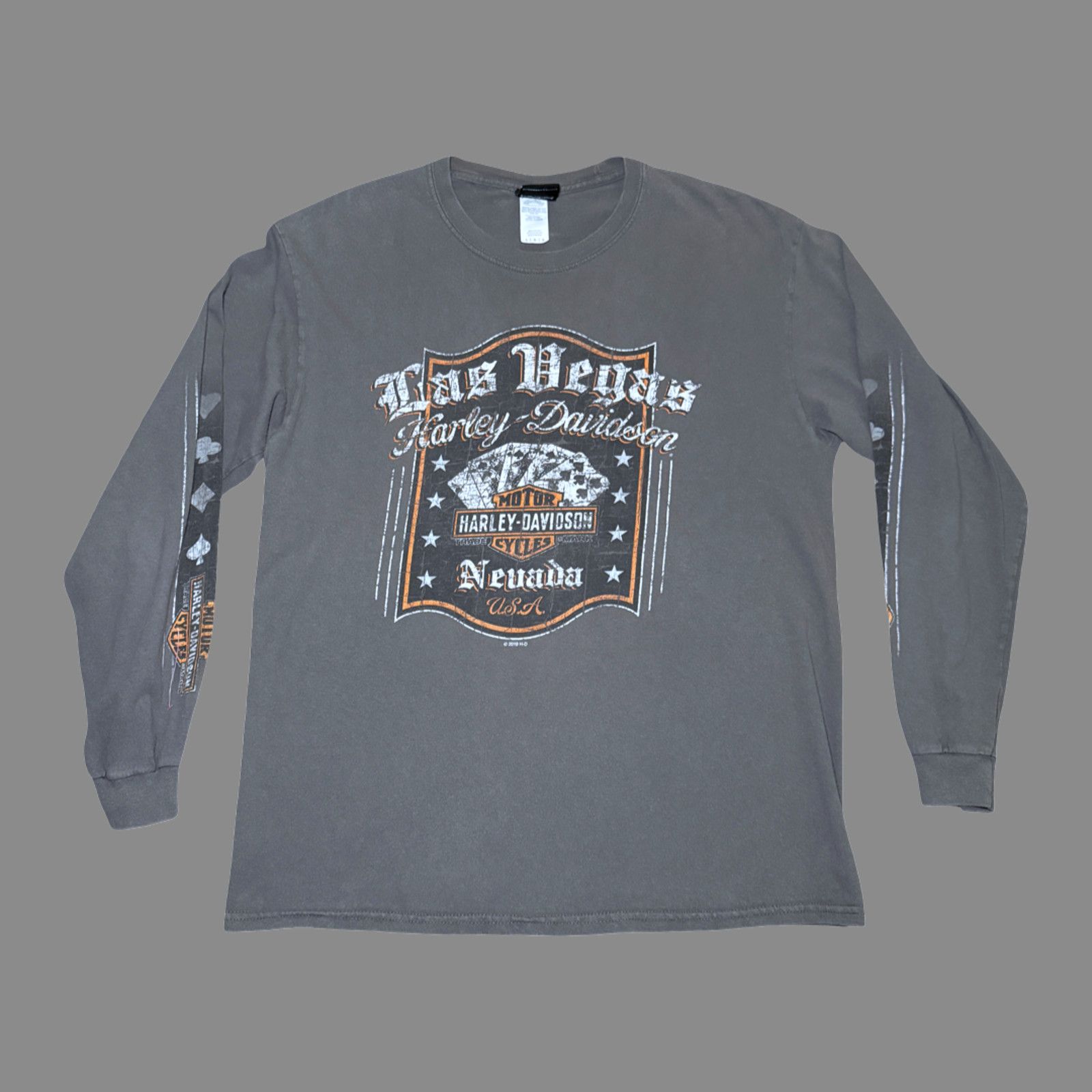 Harley Davidson Copied - Harley-Davidson Las Vegas Gray LS Tee Mens L '19 Size US L / EU 52-54 / 3 - 1 Thumbnail