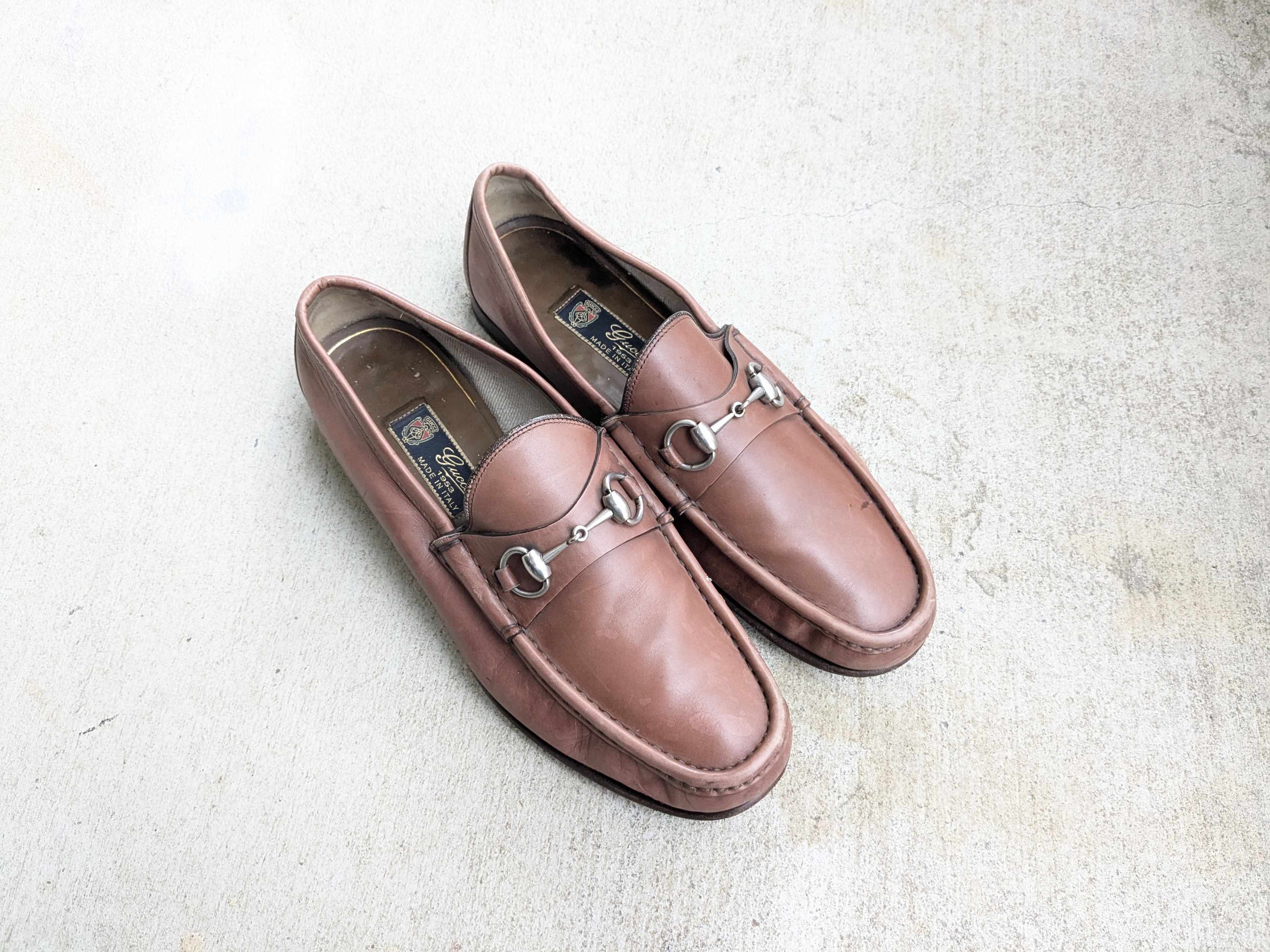 Gucci Gucci Horsebit Loafers Brown Leather 10 Rubber Size US 10 / EU 43 - 1 Thumbnail