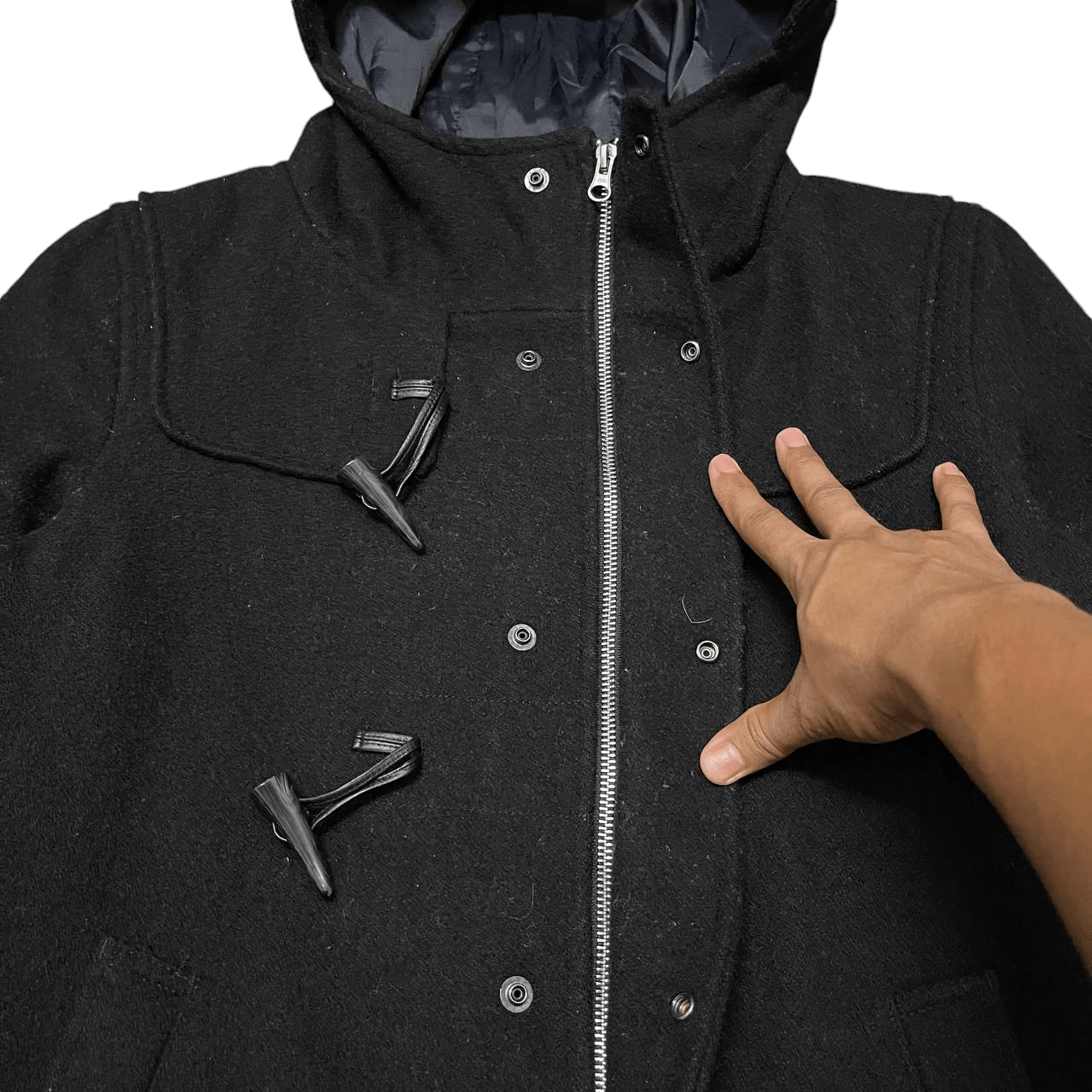 Tornado Mart Tornado Mart Wool Hooded Coat Size US M / EU 48-50 / 2 - 6 Thumbnail