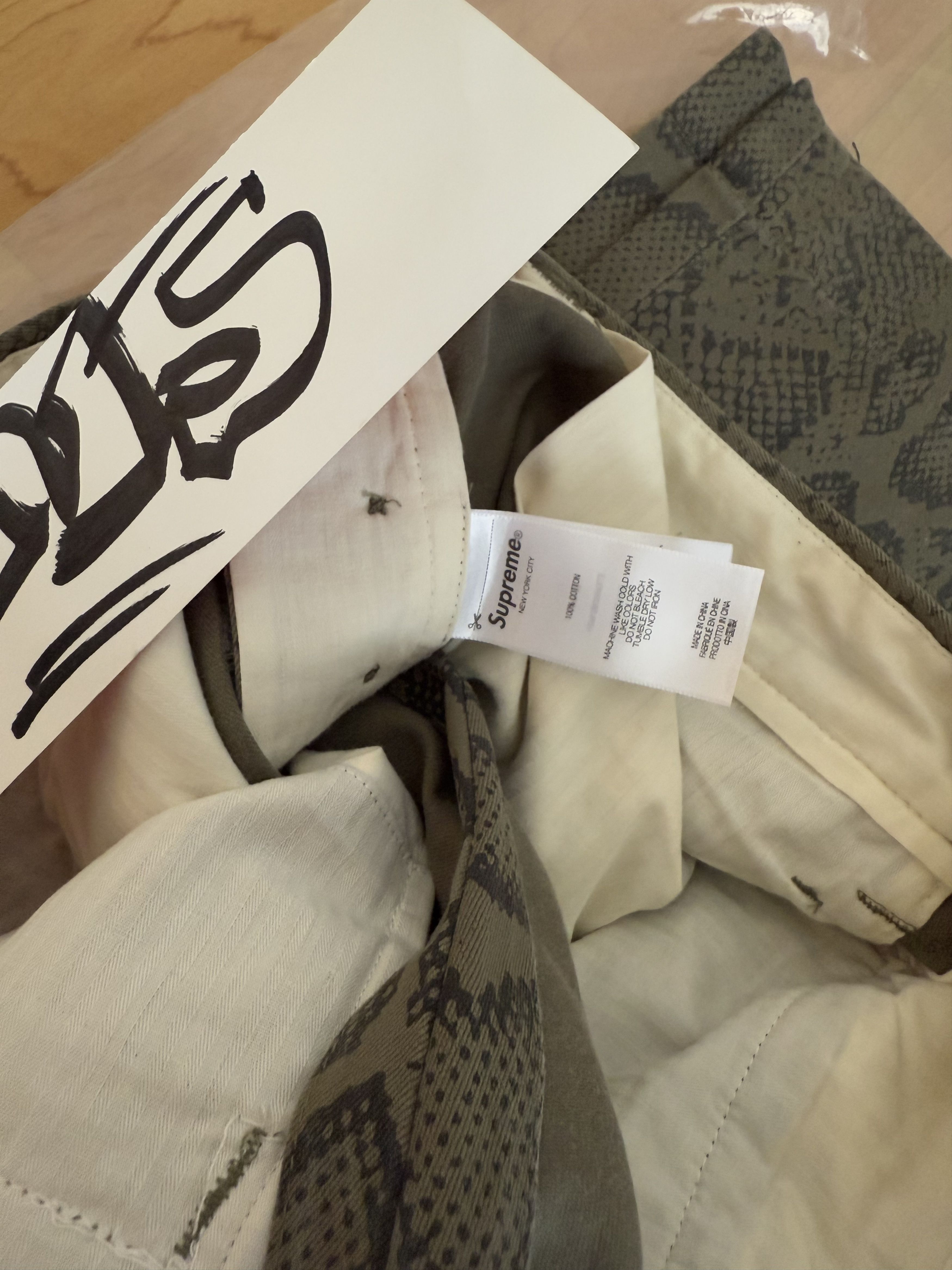 Supreme Supreme Snake Print Chino Pant Olive Snakeskin 30