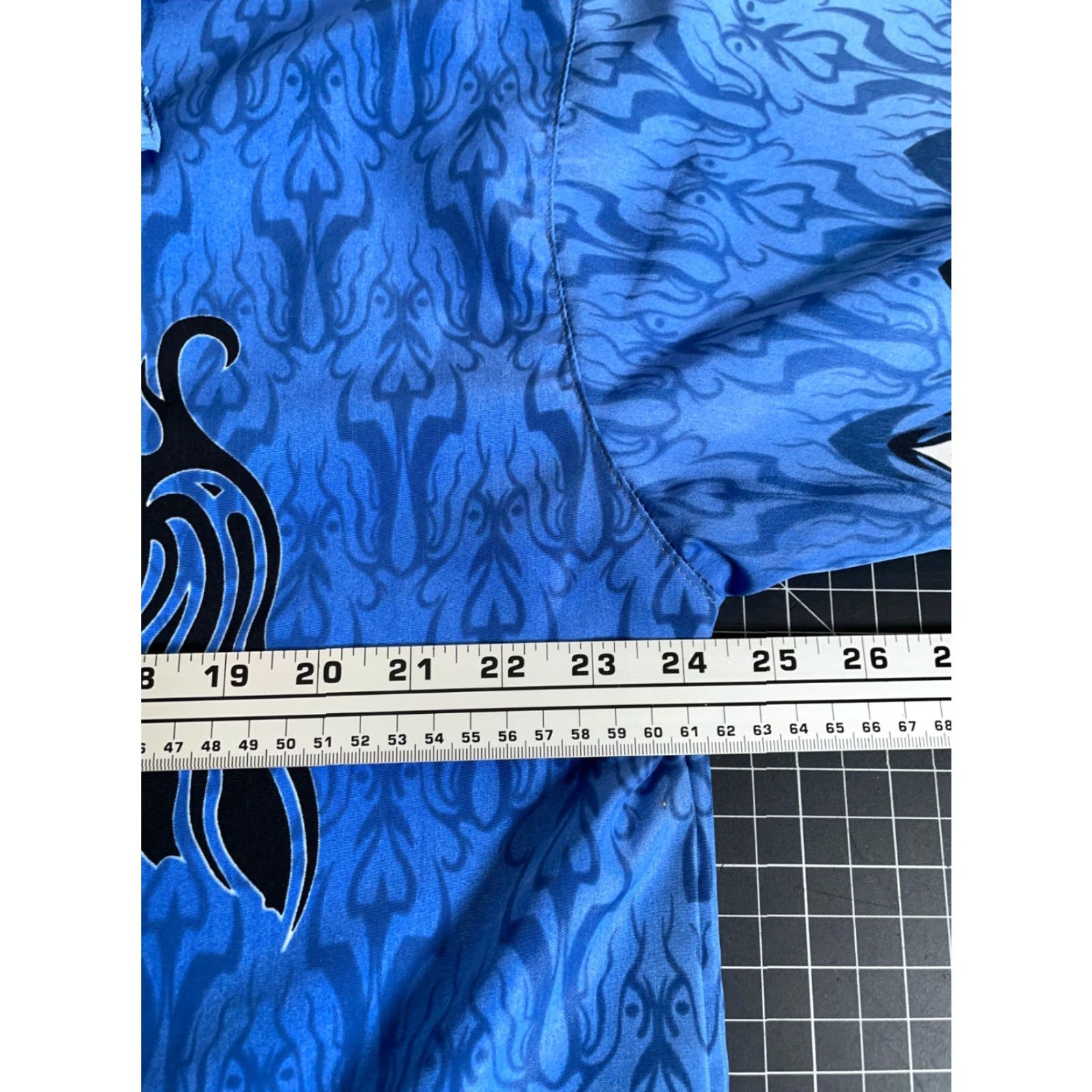 Vintage Y2K Tribal Dragon Motif Shirt Adult XL Blue AOP Camp Collar Retro 2000s Size US XL / EU 56 / 4 - 5 Thumbnail