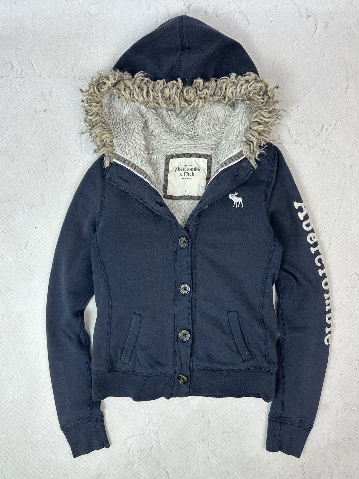 Abercrombie & Fitch Vintage Abercrombie & Fitch Fur Hoodie Size S / US 4 / IT 40 - 1 Thumbnail