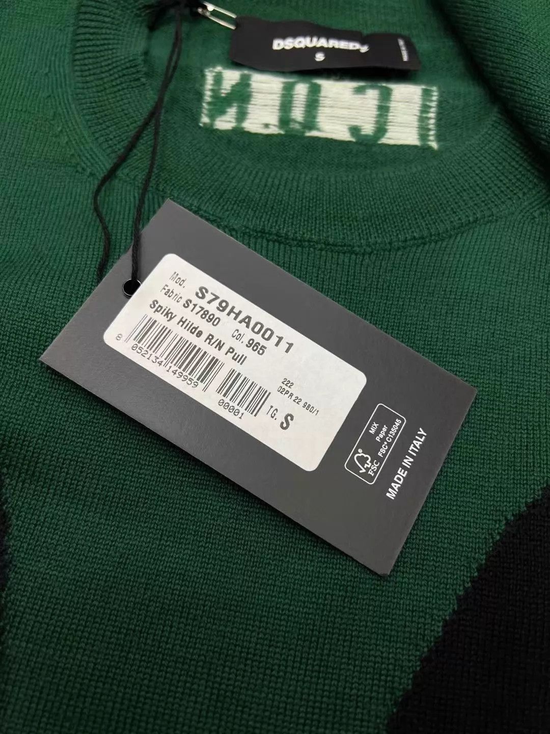 Dsquared2 Dsquared2 2022FW ICON Green French Bulldog Slim Fit Sweater Size US S / EU 44-46 / 1 - 5 Thumbnail
