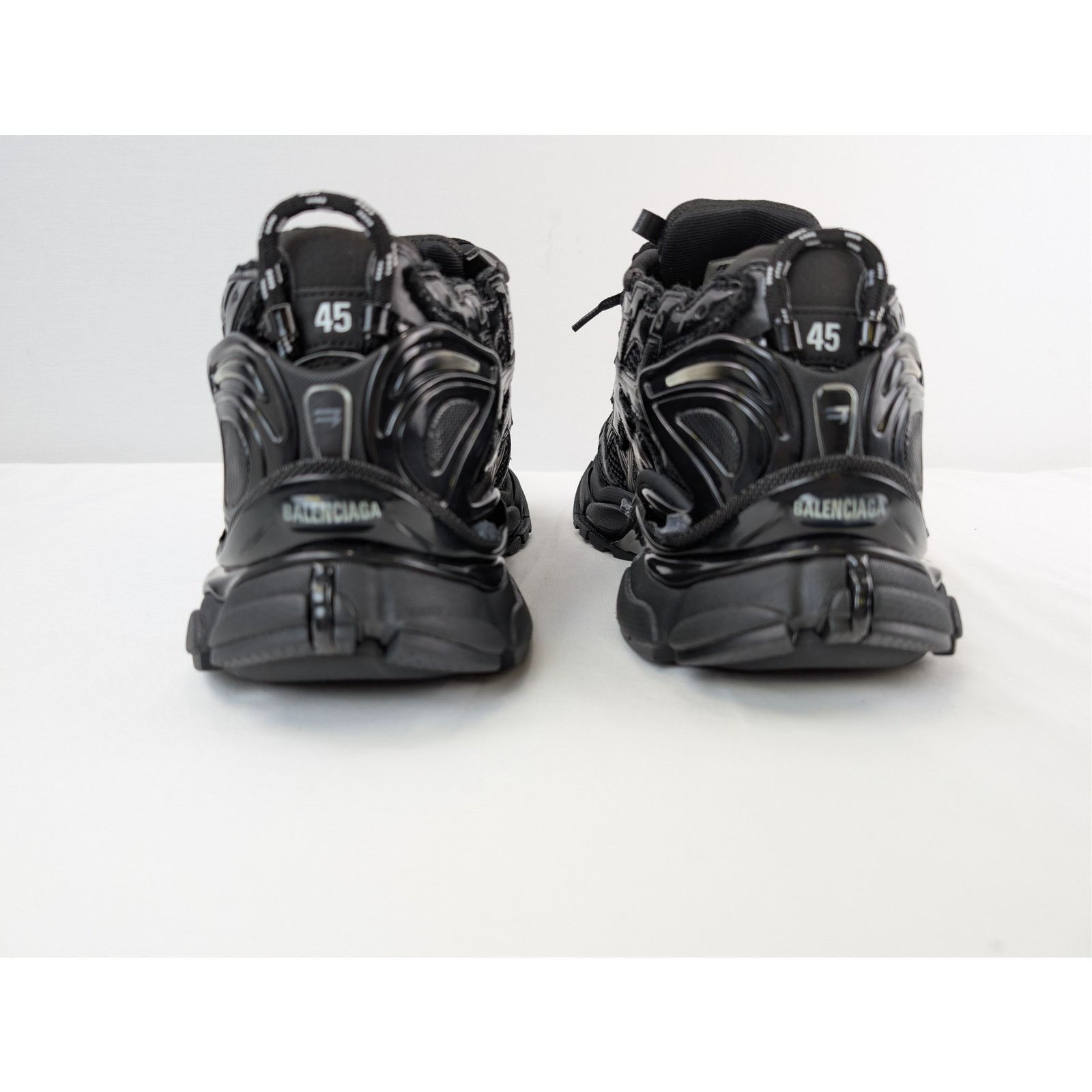 Balenciaga o1rshd1 Monocolor Mesh Rubber Runner Sneakers in Black Size US 12 / EU 45 - 13 Thumbnail
