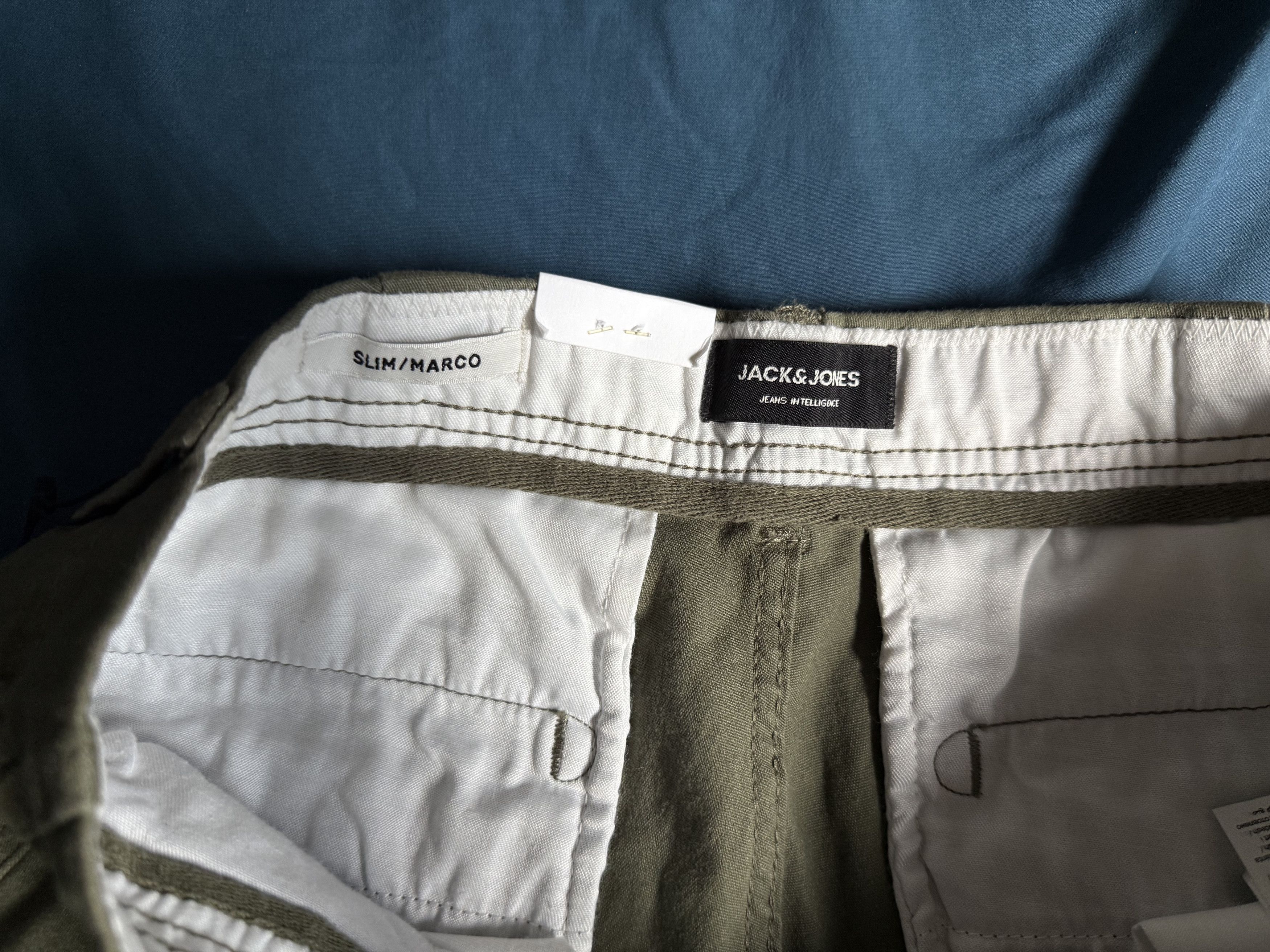 Jack & Jones JACK & JONES Slim Marco Olive Cargo Pants Joggers 34x30 Size US 34 / EU 50 - 4 Thumbnail