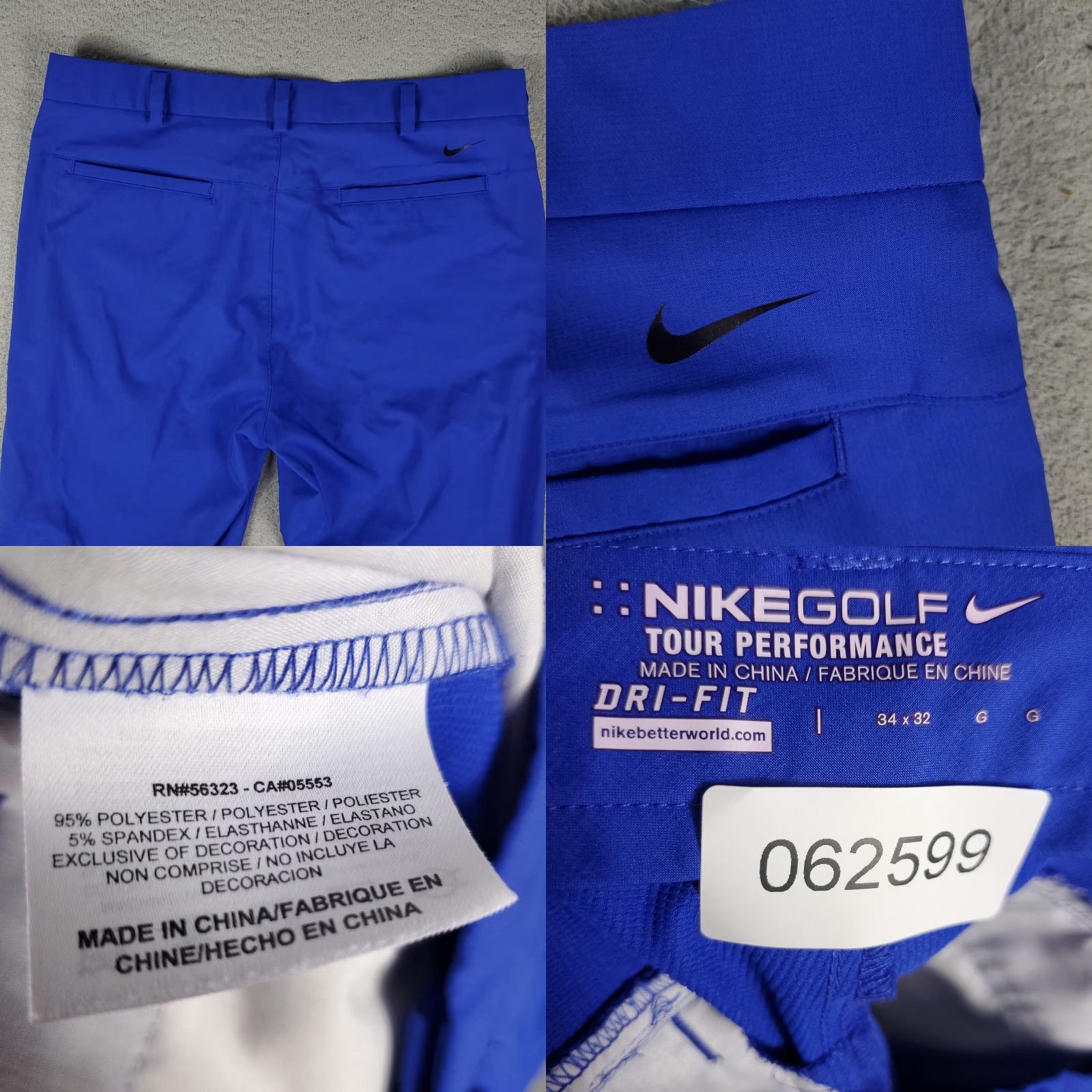 Nike Nike Pants Mens 34x32 Blue Dri Fit Chino Flat Front Golf Pocketed Regular Rise 34 Inseam 32 Straight Leg Jeans? Size US 34 / EU 50 - 8 Thumbnail