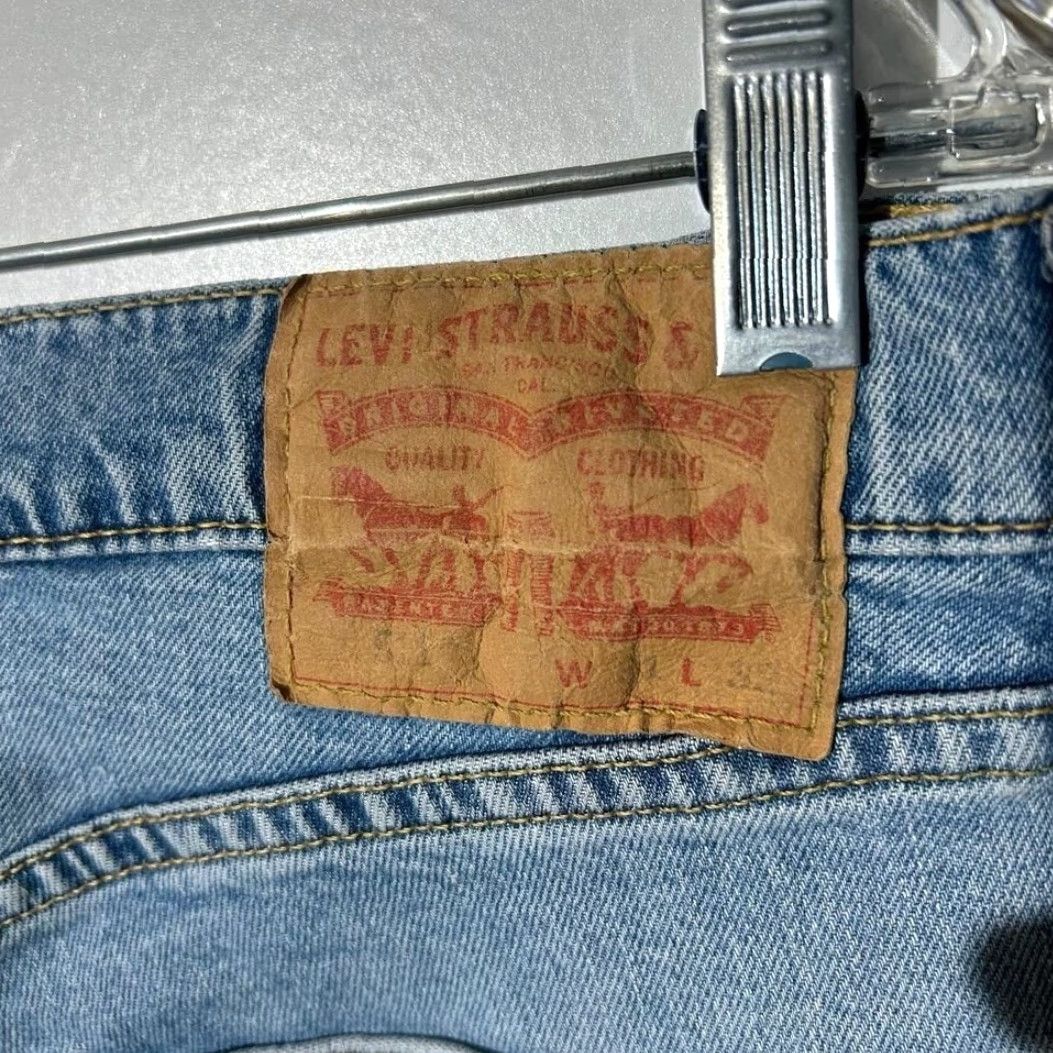 Levi's Levis 512 Slim Taper Jeans Mens W31 L32 Light Wash Distressed Blue Denim Size US 31 - 5 Thumbnail