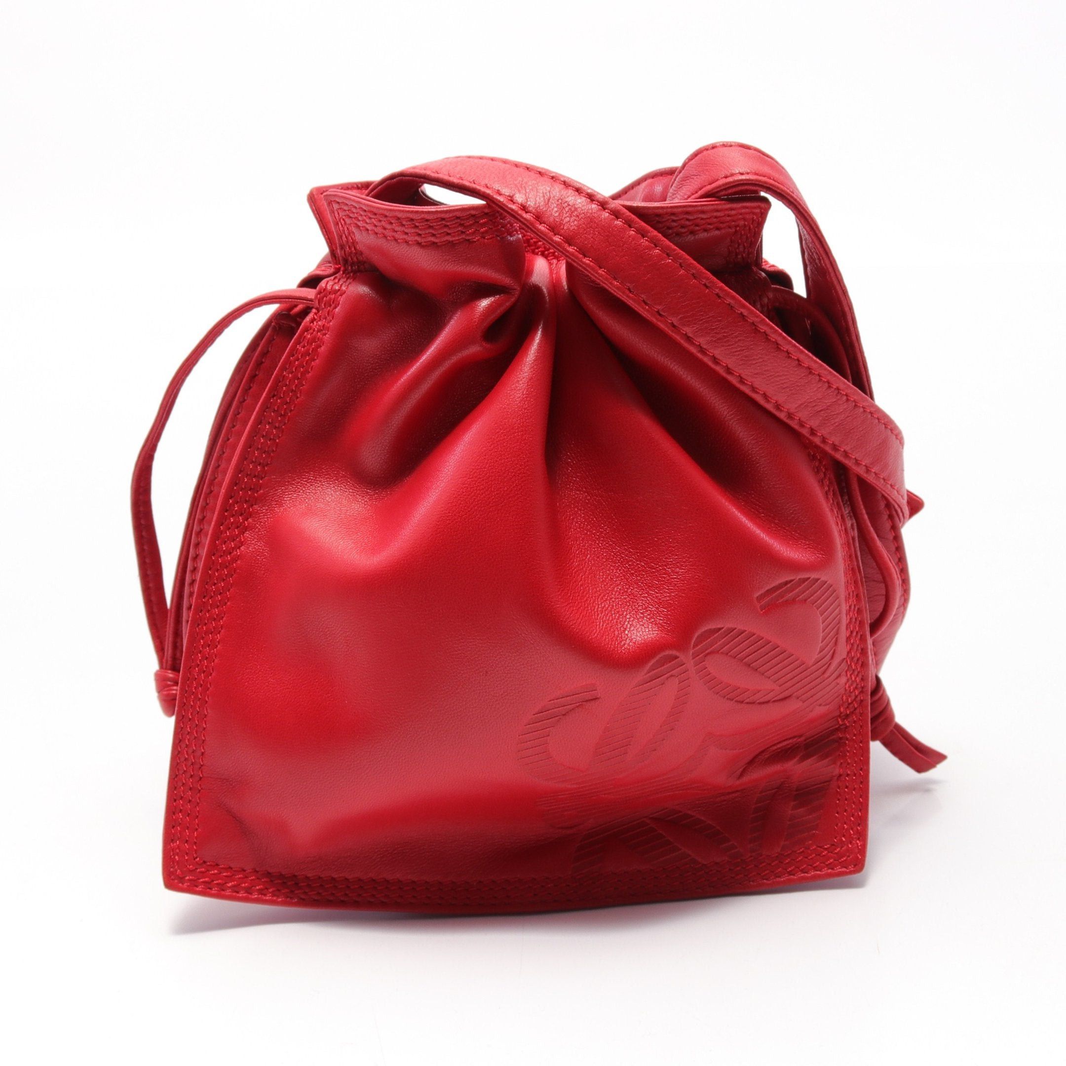Loewe Loewe Anagram Shoulder Bag Leather Red Purse Size ONE SIZE - 1 Thumbnail