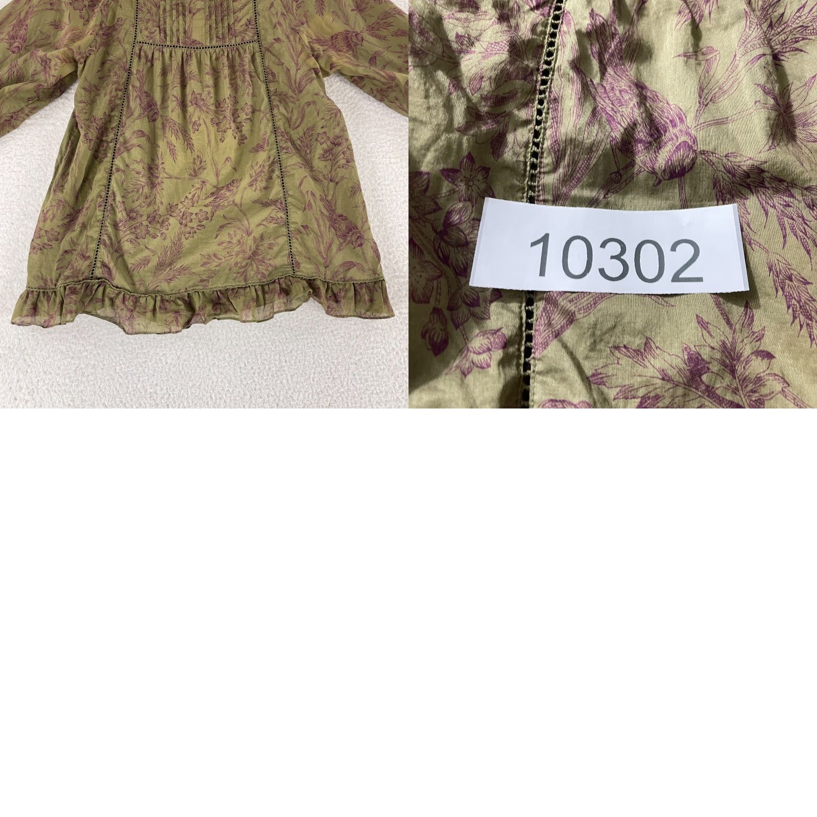 Vintage Edme & Esyllte Shirt Womens Size 6 Green Floral Peasant 3/4 Sleeve Pullover Size M / US 6-8 / IT 42-44 - 10 Thumbnail