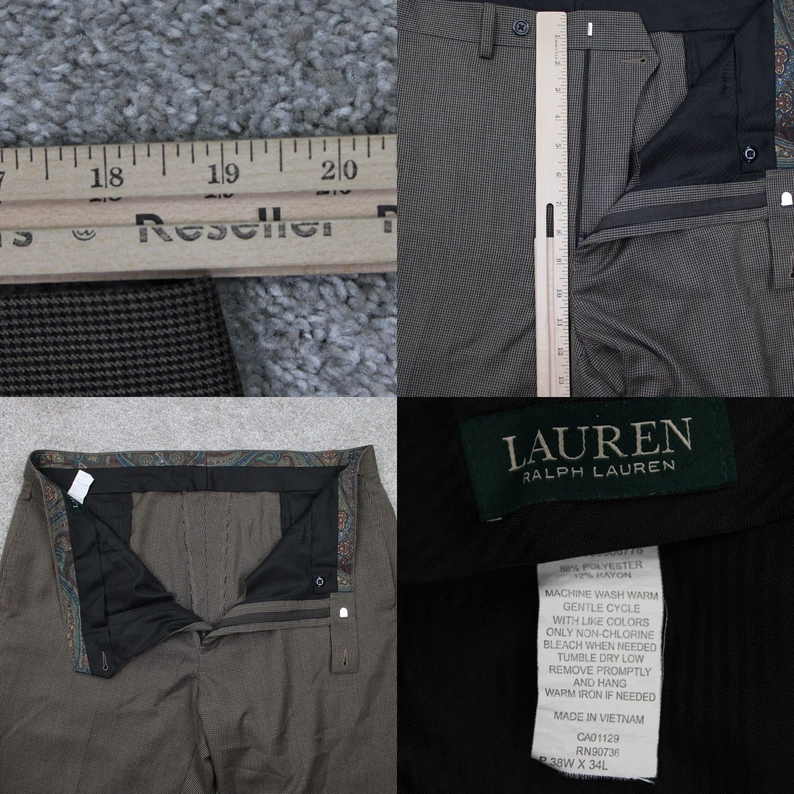 Ralph Lauren LAUREN Ralph Lauren Dress Pants Mens 38x30 Brown Flat Front Poly/Rayon Blend Dress Pants Mens 38 30 Brown Regular Mens Pants Size US 38 / EU 54 - 8 Thumbnail
