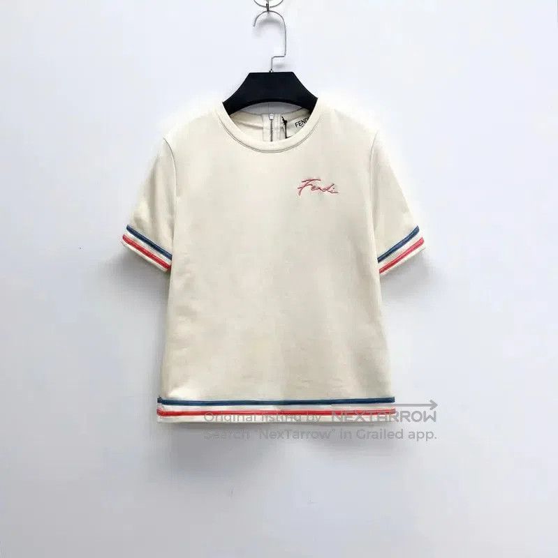 Fendi Fendi White Cotton Embroidered Short Sleeve T-Shirt . Size XS / US 0-2 / IT 36-38 - 1 Thumbnail