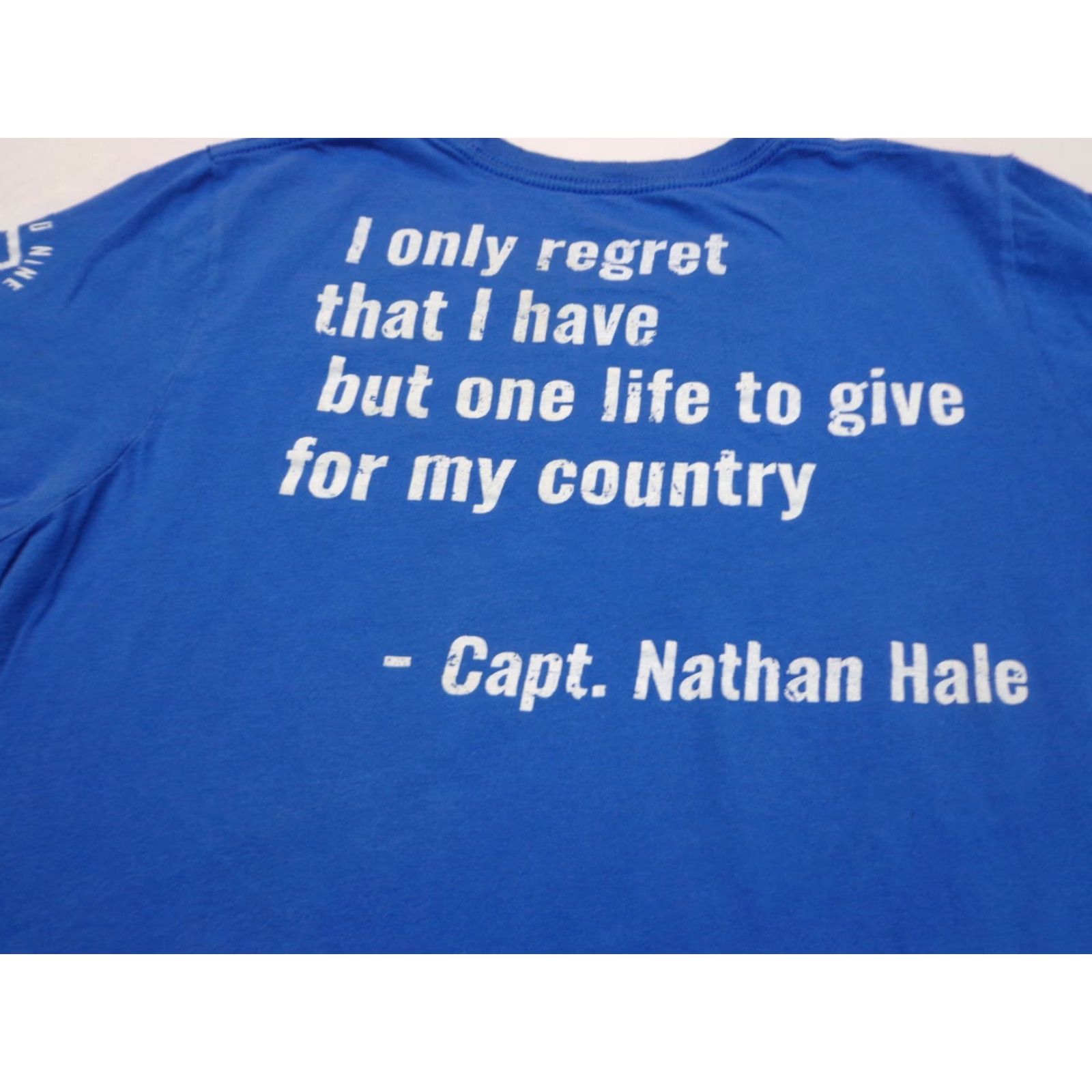 Vintage Grunt Style T-Shirt Blue 76 Nathan Hale Quote Size M Mens Cardig? (Note: This seems off) Size US M / EU 48-50 / 2 - 2 Thumbnail