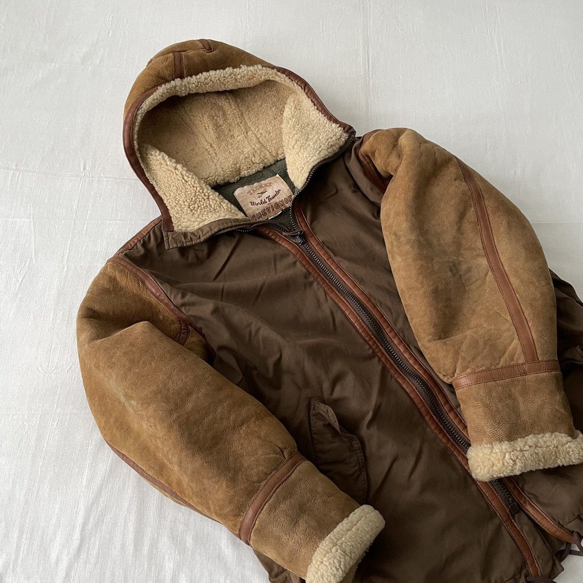 Chevignon Chevignon Shearling Sheepskin Hooded Bomber Jacket Parka B3 Size US L / EU 52-54 / 3 - 19 Thumbnail