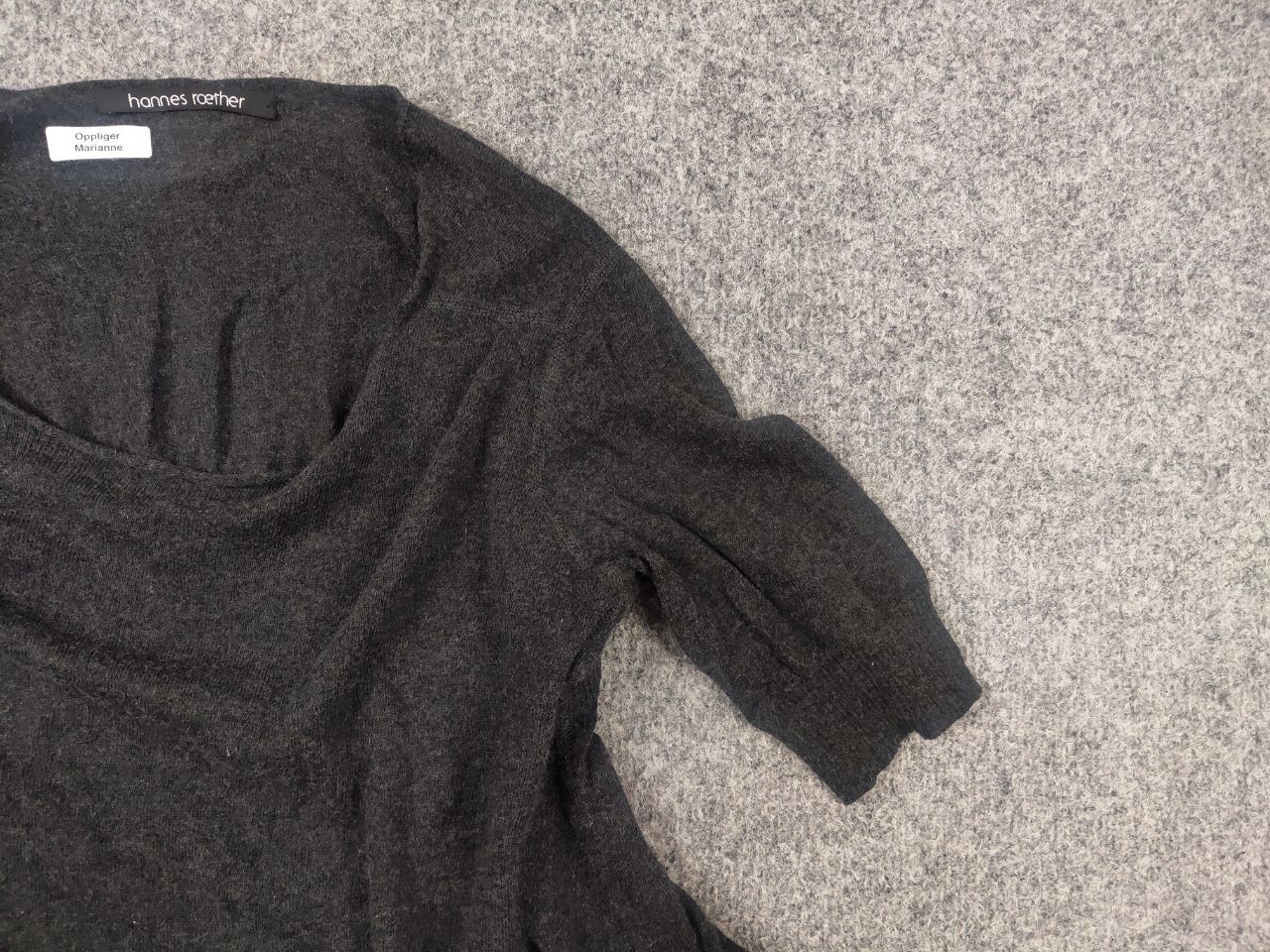 hannes roether Hannes Roether Gray knitted top short sleeves wide neckline Size S / US 4 / IT 40 - 7 Thumbnail