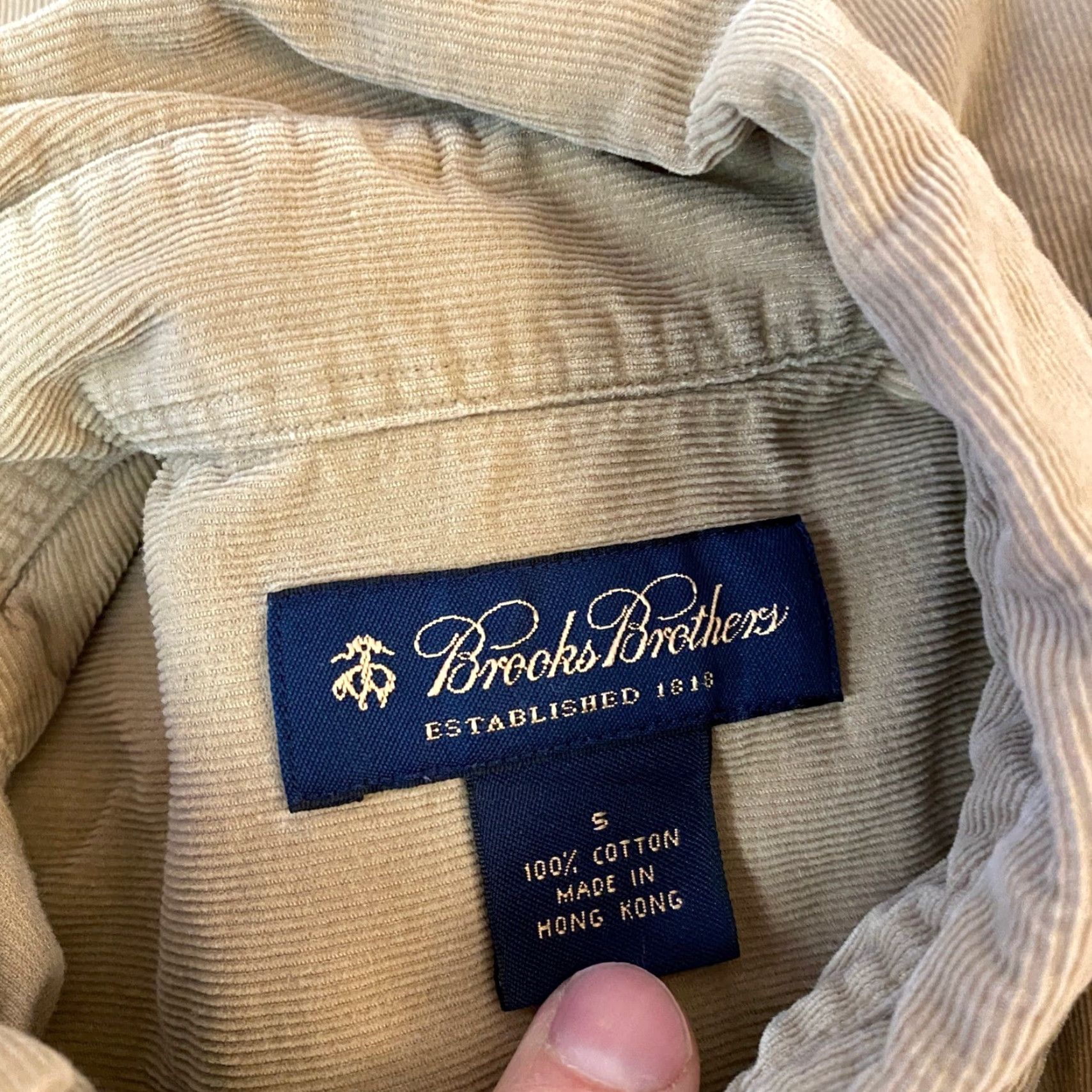 Brooks Brothers Brooks Brothers Corduroy Shirt Mens Small Button Down Khaki Tan Long Sleeve Size US S / EU 44-46 / 1 - 3 Thumbnail