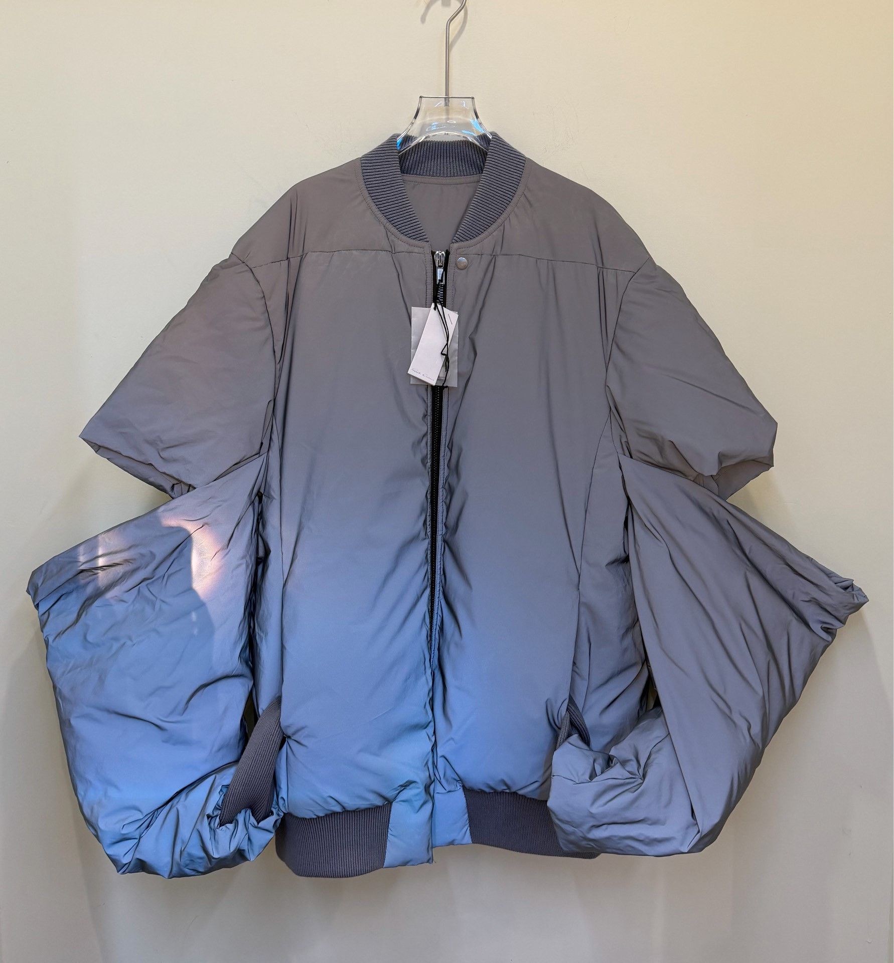 Rick Owens Stand Collar Zip Down Jacket