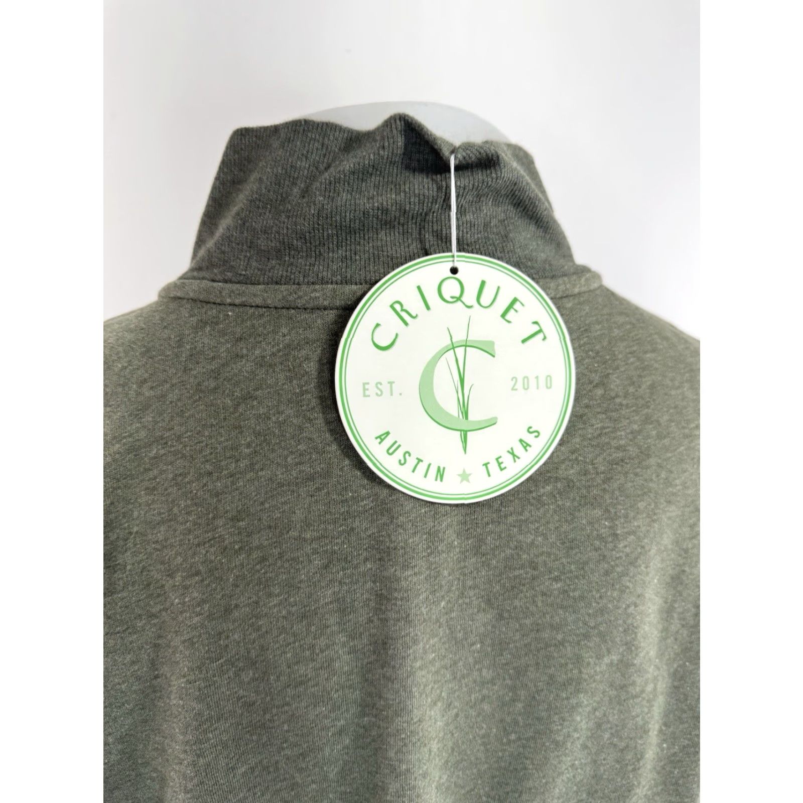 Vintage Criquet Austin - NEW w TAG - Fleece 1/4 Zip Pullover Mens 2XL Olive Green Sweater Jacket Size US XXL / EU 58 / 5 - 5 Thumbnail