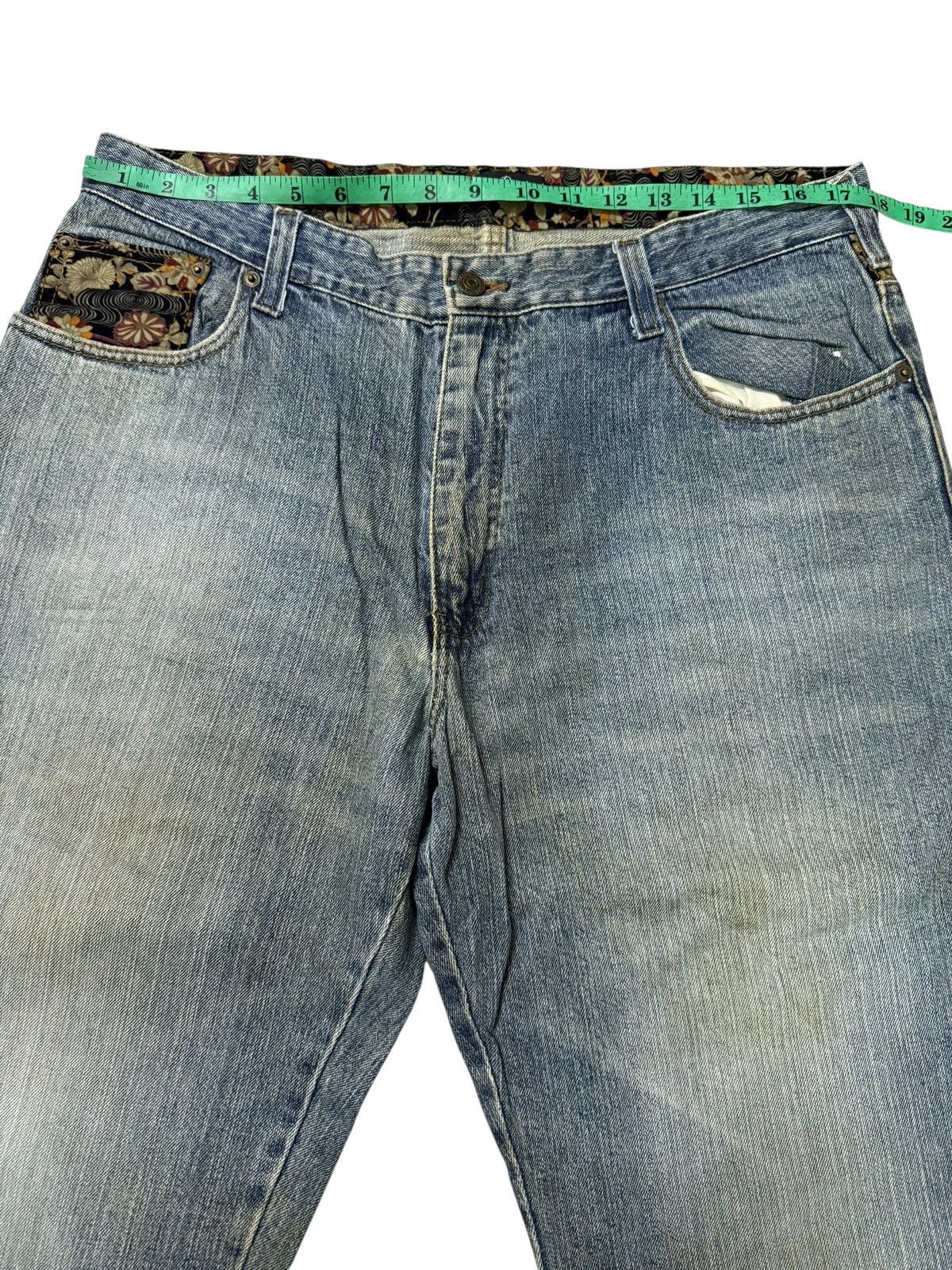 Japanese Brand Dominate Handcrafted Sukajan Embroidered Koi Fish Jeans Size US 34 / EU 50 - 10 Thumbnail