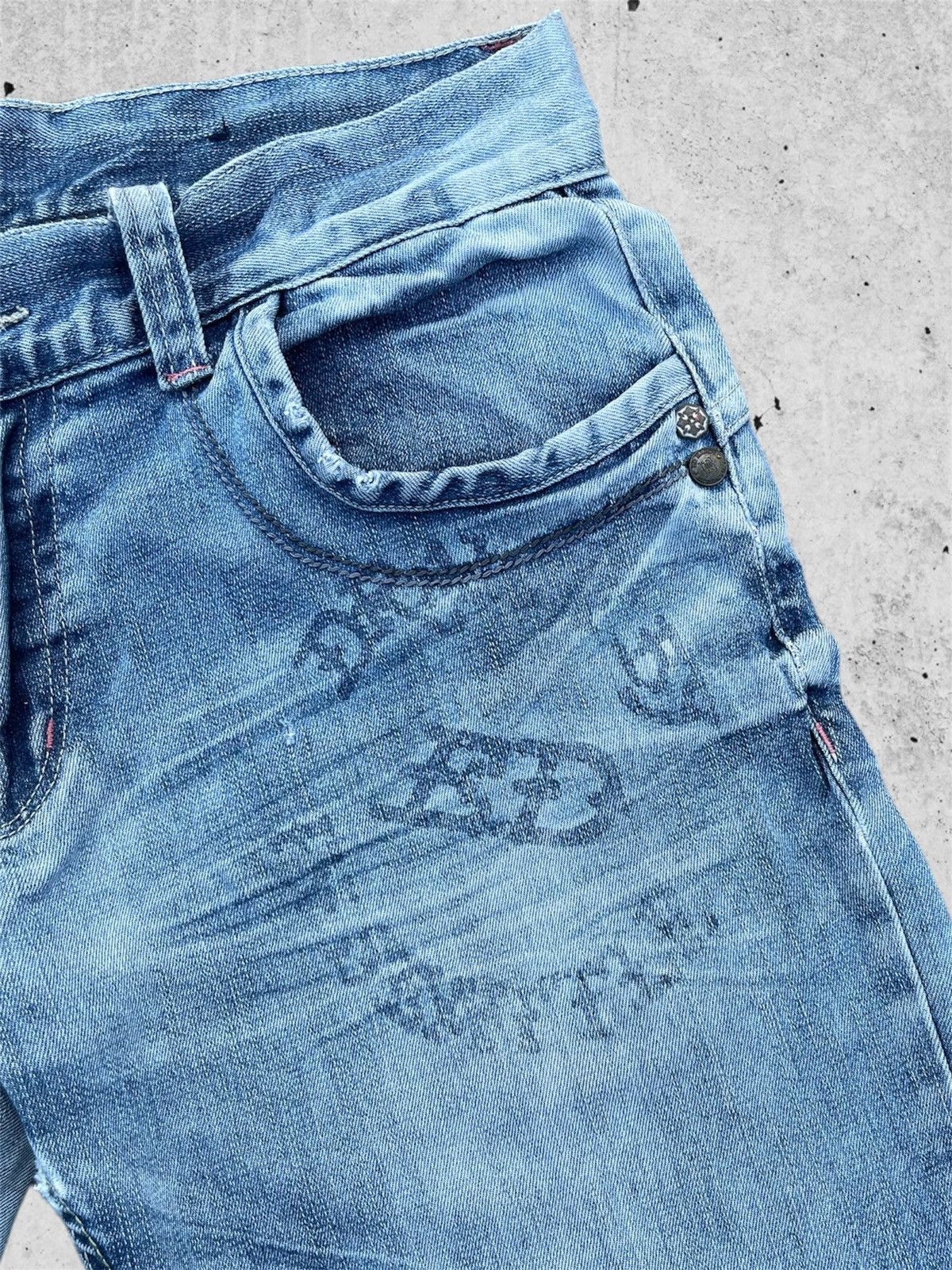 Ed Hardy × Jean 🔥 Ed Hardy Blue Distressed Denim Streetwear W31🔥 Size US 31 - 5 Thumbnail