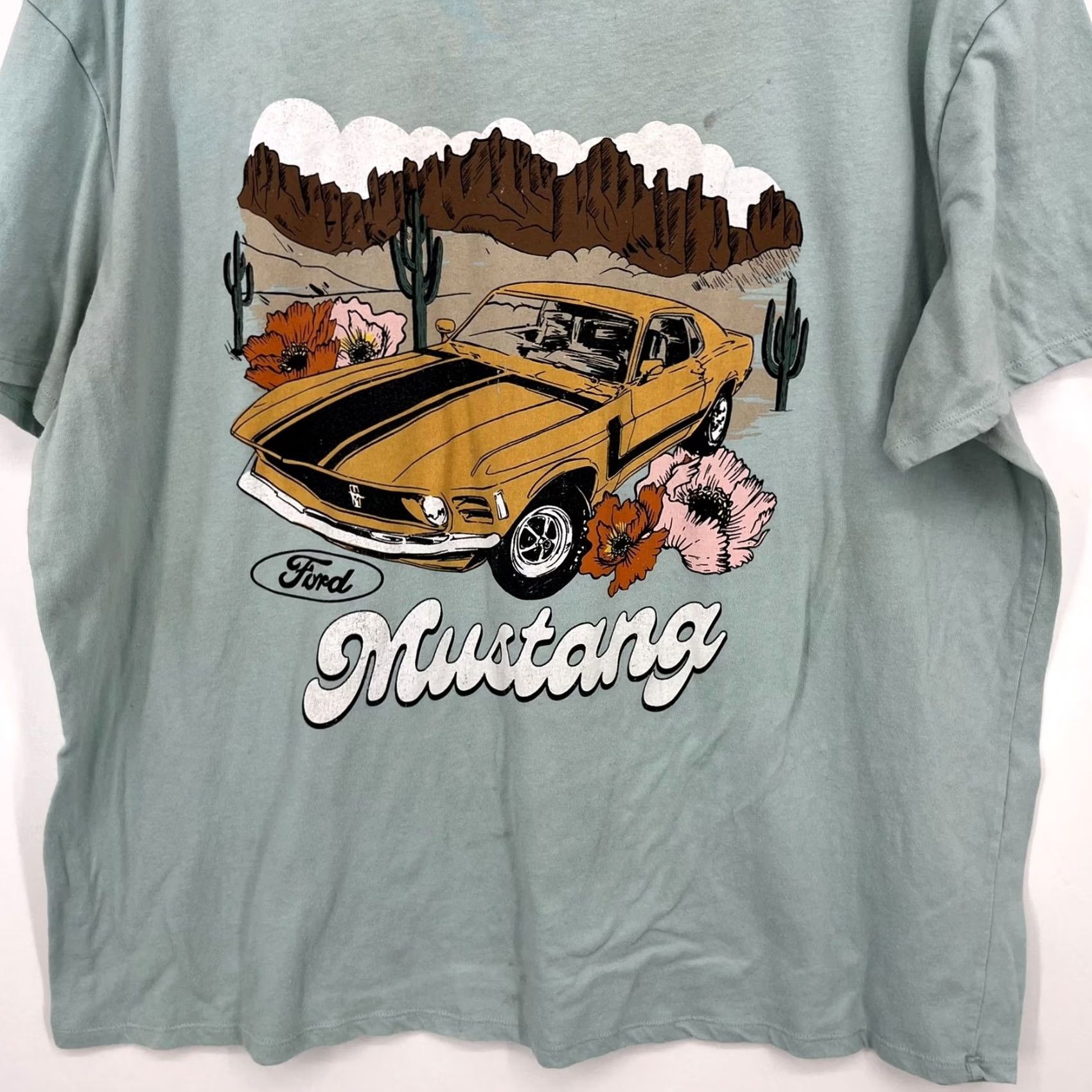 Ford Ford T-Shirt Women 2XL Blue Mustang Car Short Sleeve Round Neck Shirt Women 2XL Blue Mustang Car Size XXL / US 16-18 / IT 52-54 - 3 Thumbnail