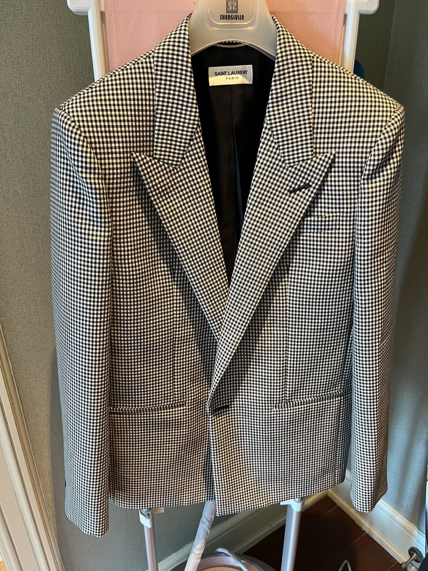 Saint Laurent Paris Saint Laurent Houndstooth Blazer Size US M / EU 48-50 / 2 - 2 Thumbnail