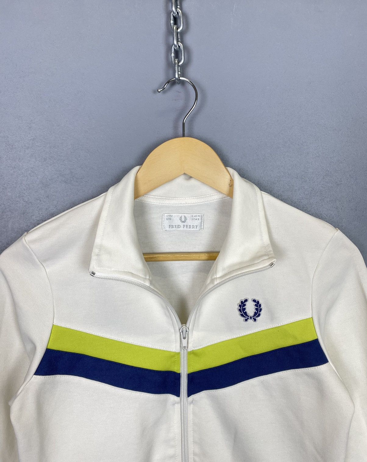 Fred Perry Rare Vintage Fred Perry Ladies Track Jacket 90’s White Top Size M / US 6-8 / IT 42-44 - 5 Thumbnail