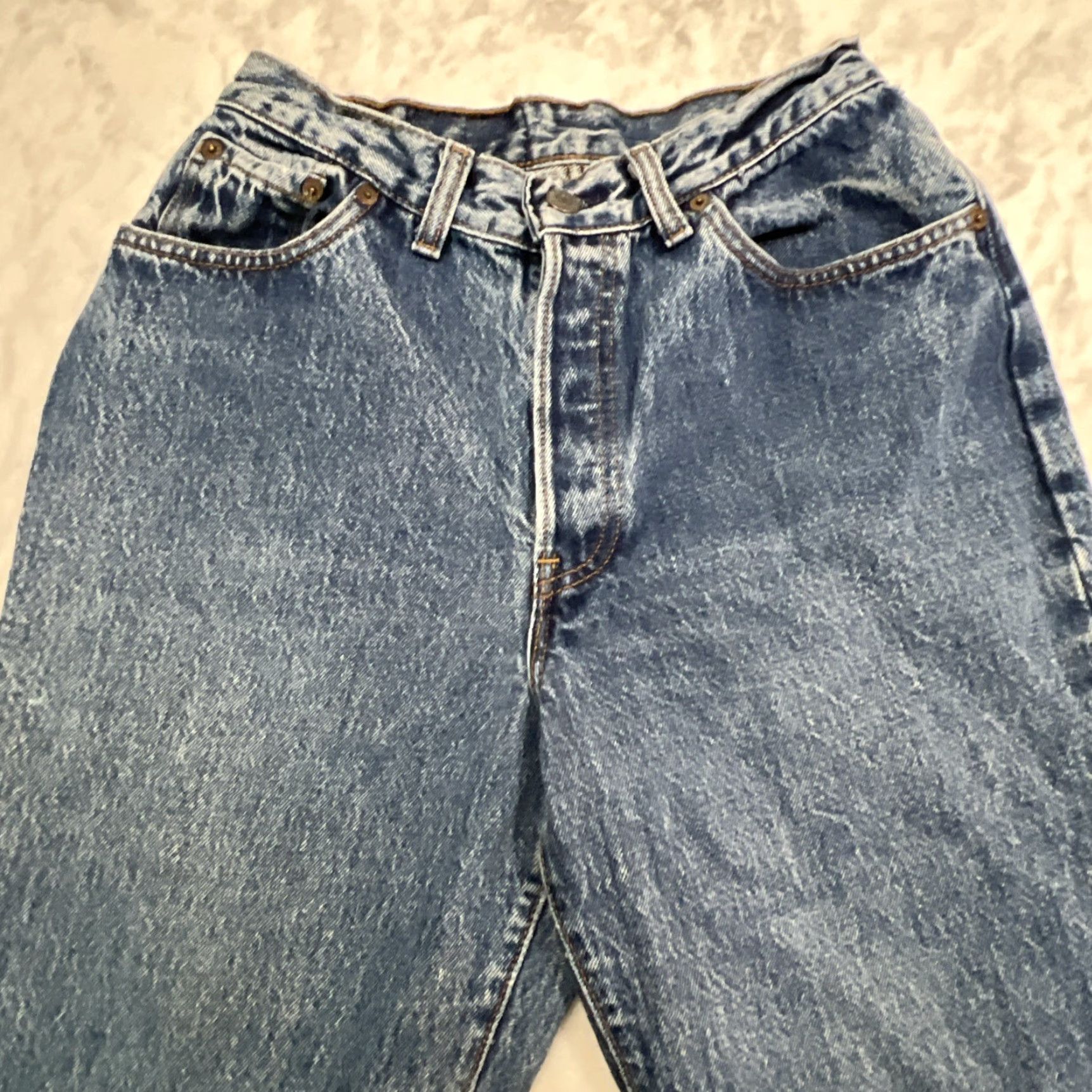 Levi's VINTAGE Levi’s 17501-0112 Women’s 11 W28xL29 Button Fly Nice Fade Made USA Denim Pants 1980s Blue Rockabilly Womens Size ONE SIZE - 3 Thumbnail