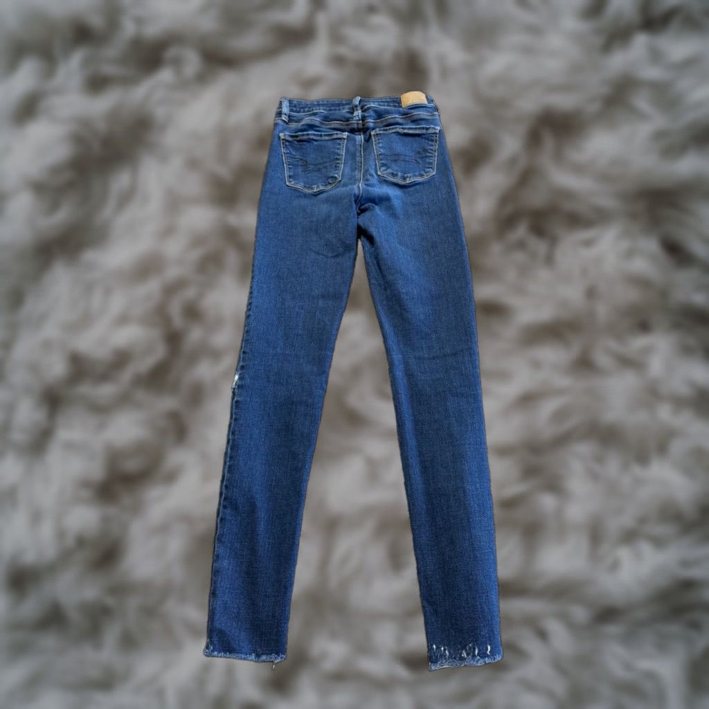American Eagle Outfitters American Eagle Women's Jeans Size 2 Tall Blue Denim Jegging Long High Rise TALL Womens Jeans Size 26" / US 2 / IT 38 - 1 Thumbnail