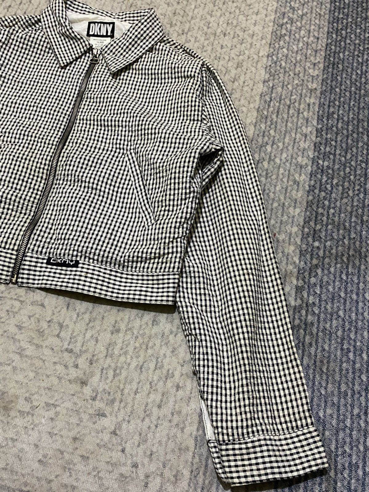 DKNY × Donna Karan × Vintage VINTAGE 90s DKNY CROPPED PLAID JACKET Size M / US 6-8 / IT 42-44 - 3 Thumbnail