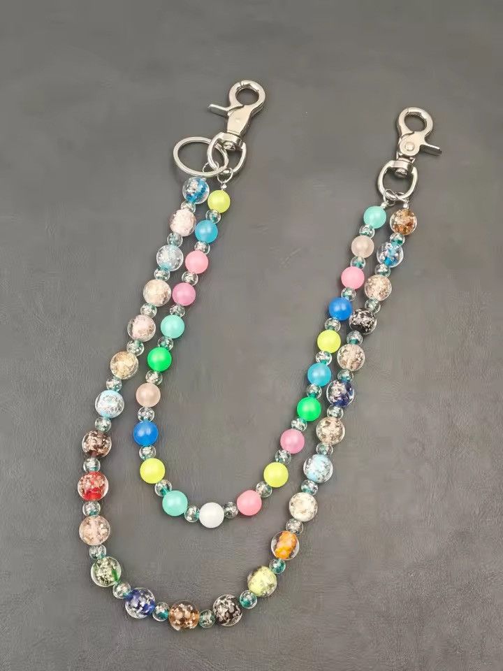 Japanese Brand Layered Luminous Glass Bead Wallet chain Size ONE SIZE - 4 Thumbnail