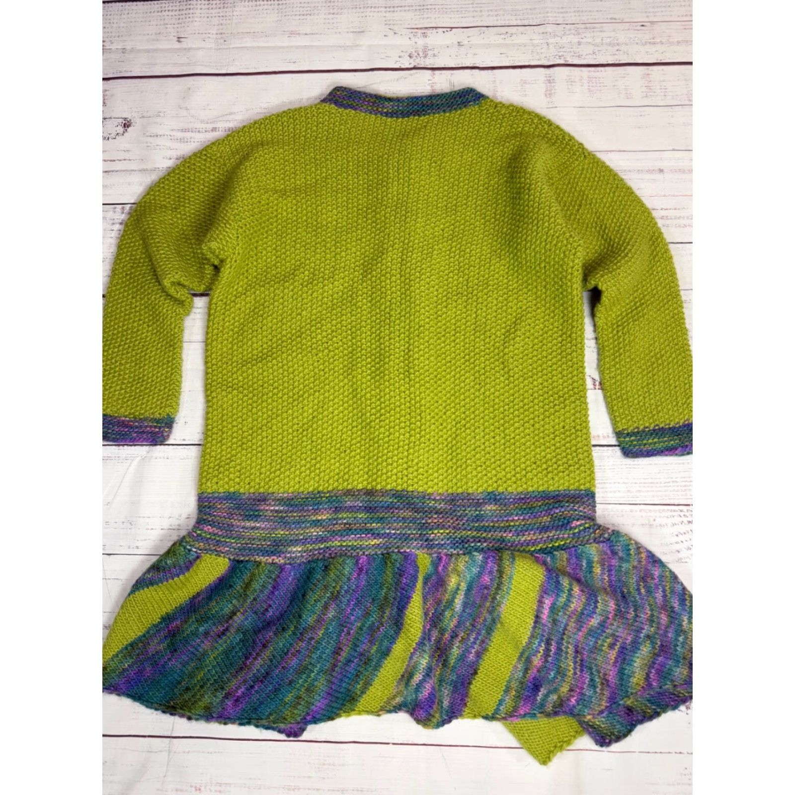 Vintage Dottie Weir Womens Sweater Cardigan Wool Tunic Size L Green Buttons Size L / US 10 / IT 46 - 4 Thumbnail