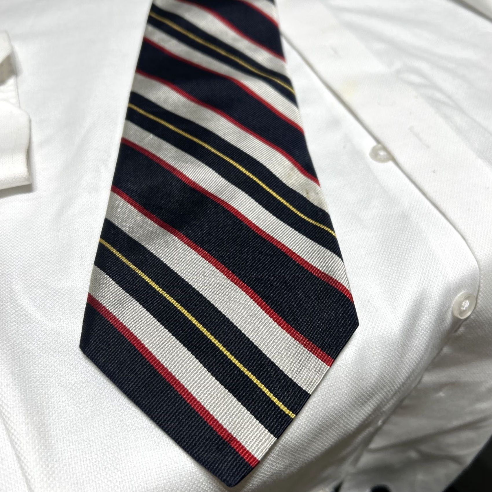 Robert Talbott Robert Talbott Tie Striped VTG Preppy Oxford Style Multicolor Silk Academia Men Tie Size ONE SIZE - 2 Thumbnail