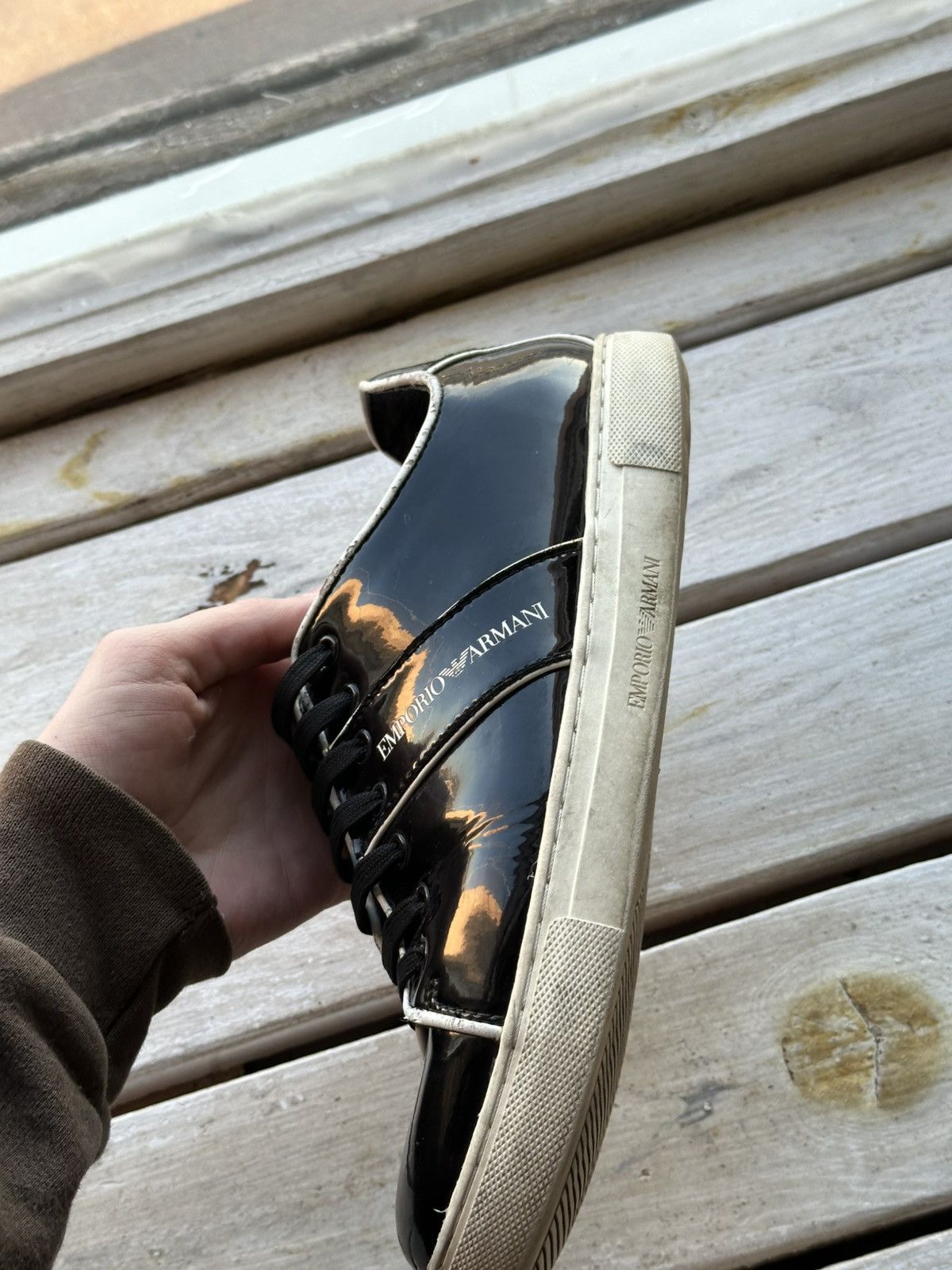 Designer × Emporio Armani × Giorgio Armani 🚨ARMANI BLACK SHOES MINIMALISM SNEAKERS MONOGRAM LUXURY Size US 6 / EU 39 - 11 Thumbnail