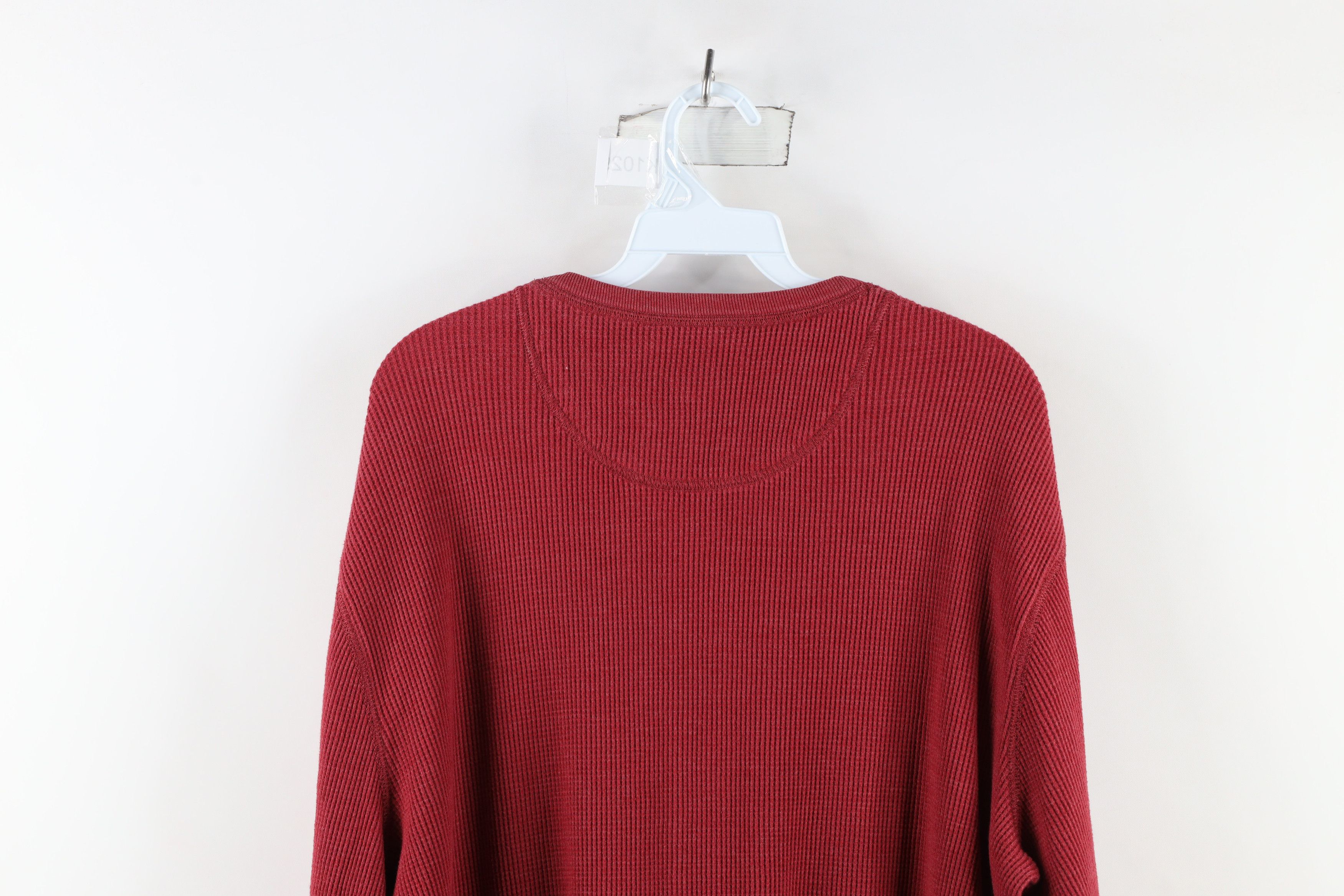 Lands' End × Vintage Vintage Lands End Waffle Knit Long Sleeve T-Shirt Red Size US XL / EU 56 / 4 - 8 Thumbnail
